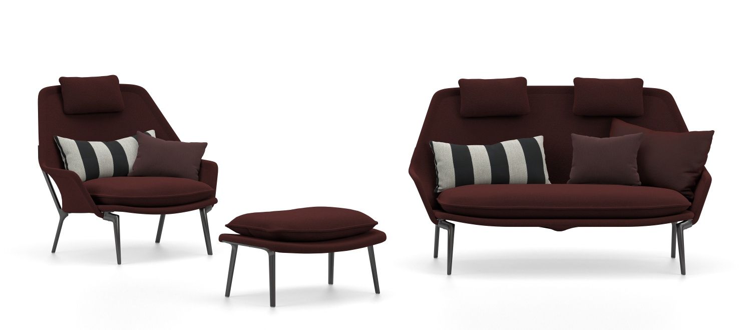 Slow Chair & Ottoman Sessel Stoff Vitra 