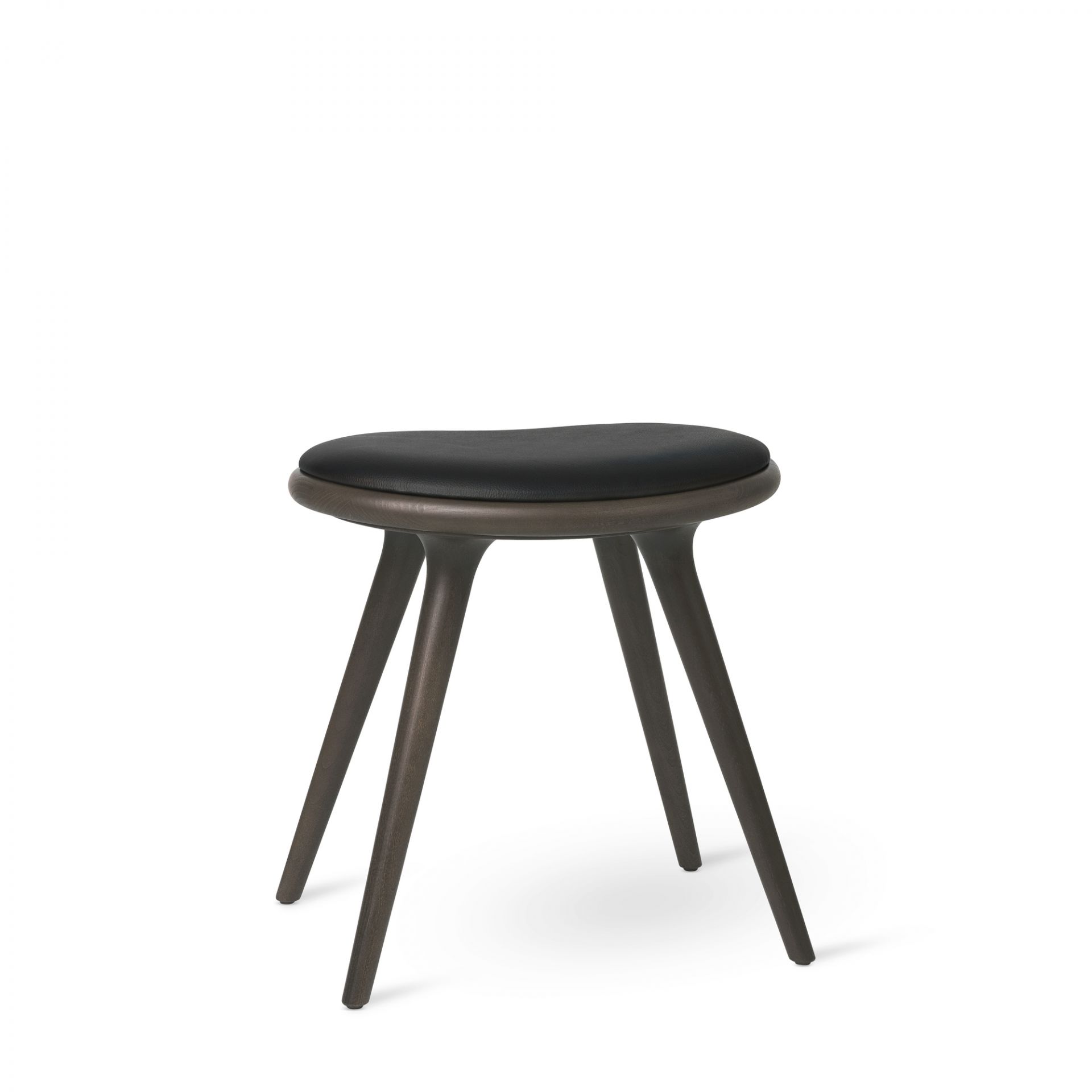 Stool Hocker / Barhocker Sirka Grau gefärbte massive Buche Mater