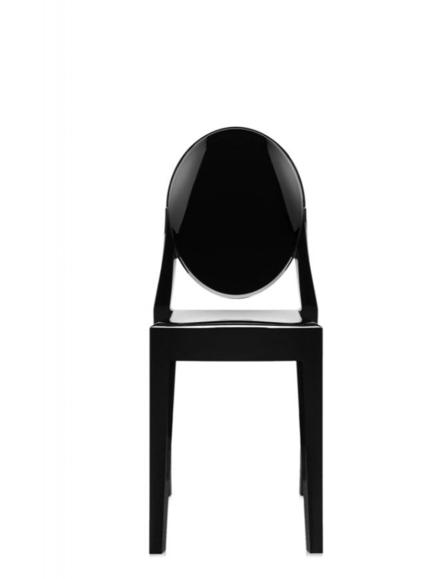 Victoria Ghost Stuhl 2-er Set Kartell Undurchsichtig Schwarz glänzend