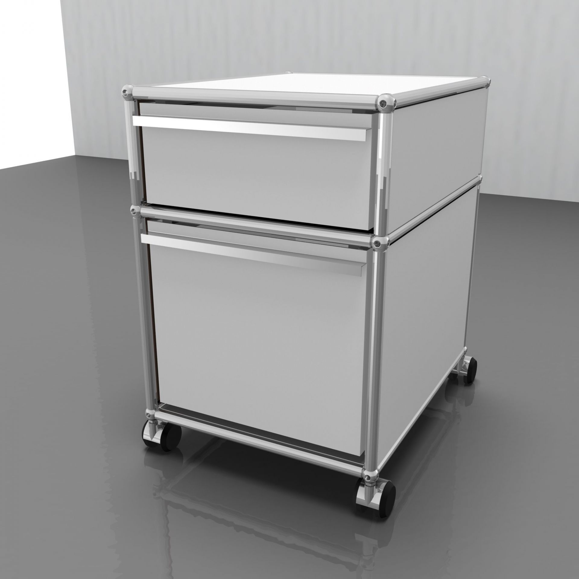 USM Haller Rollcontainer mit Hängeregistratur – braun