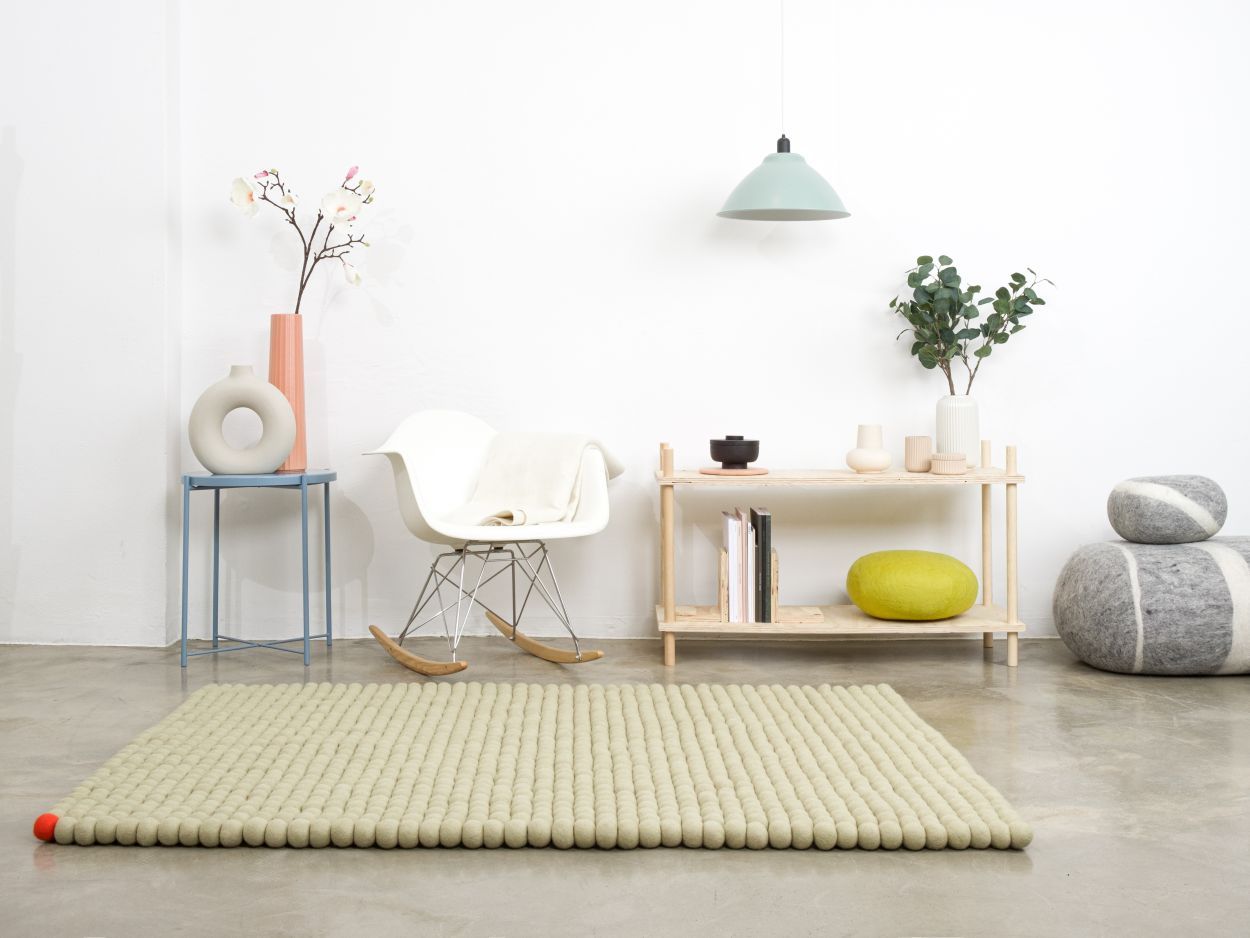Big One Rechteckig Filzteppich 200 x 300 cm myfelt Grünbeige