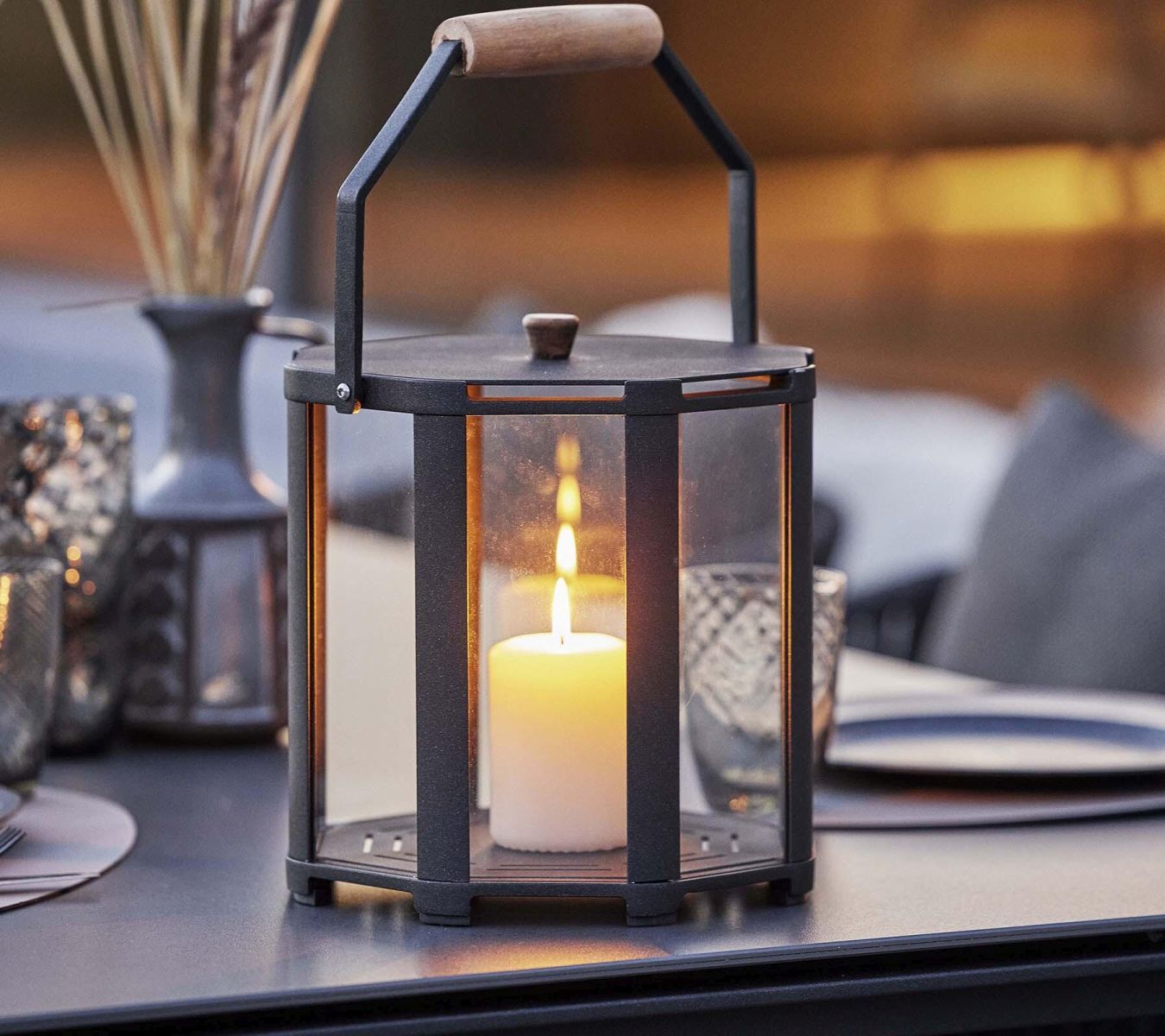 Lightlux Laterne Teak Small Cane-Line
