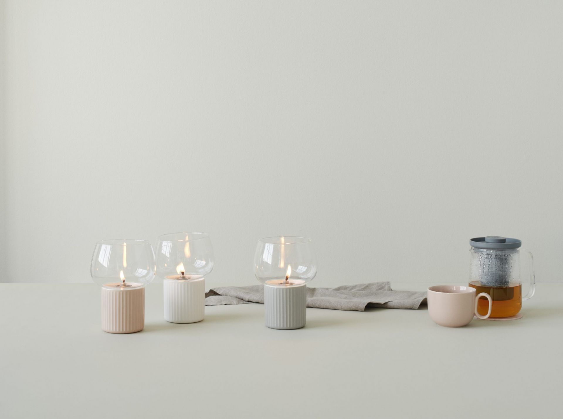 Hygge Hurricane Windlicht RIG TIG by Stelton Grau EINZELSTÜCK