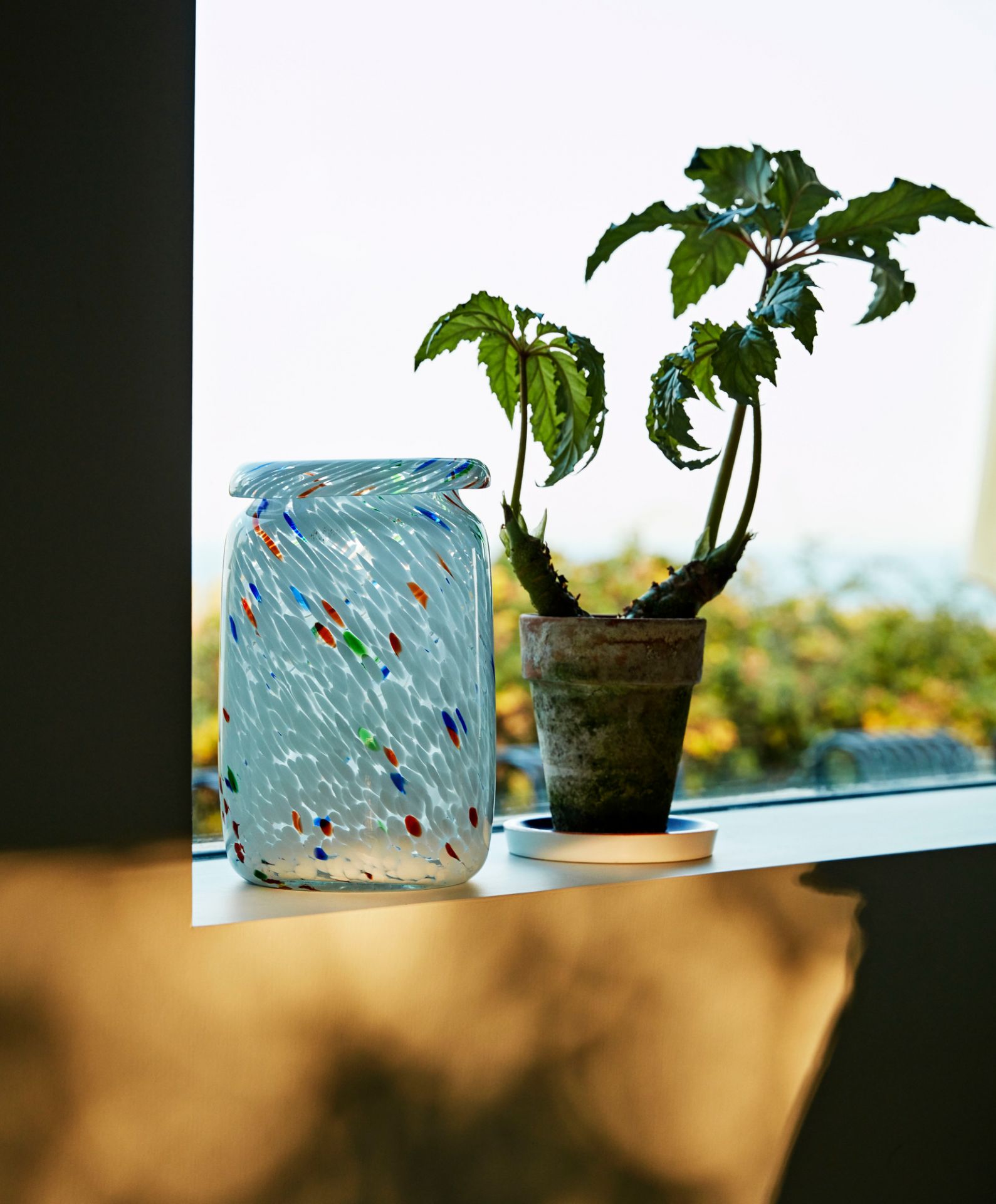 Splash Vase M White Dot Hay EINZELSTÜCK