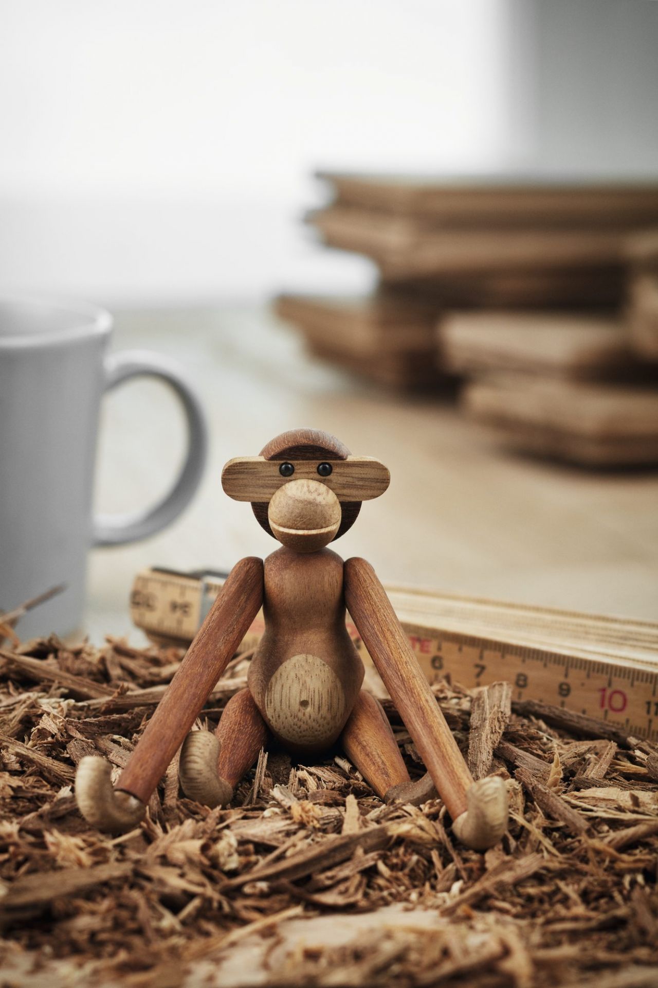 Affe mini Holzfigur Teak Kay Bojesen