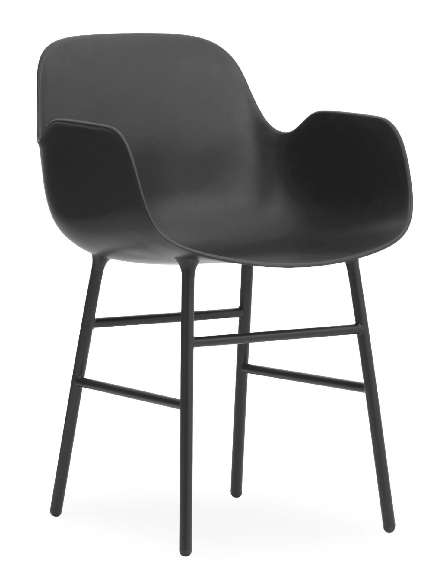 Form Armchair Lehnstuhl Normann Copenhagen-schwarz-Stahl