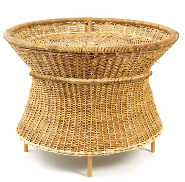 Caribe Natural Basket Table Tisch Outdoor ames Rohes Naturmaterial / Gelb
