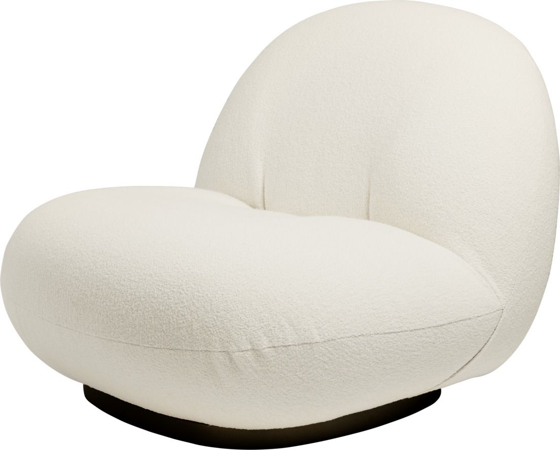 Pacha Lounge Chair Sessel  Harp 24 Ivory / Schwarz Ohne Drehfuß Gubi