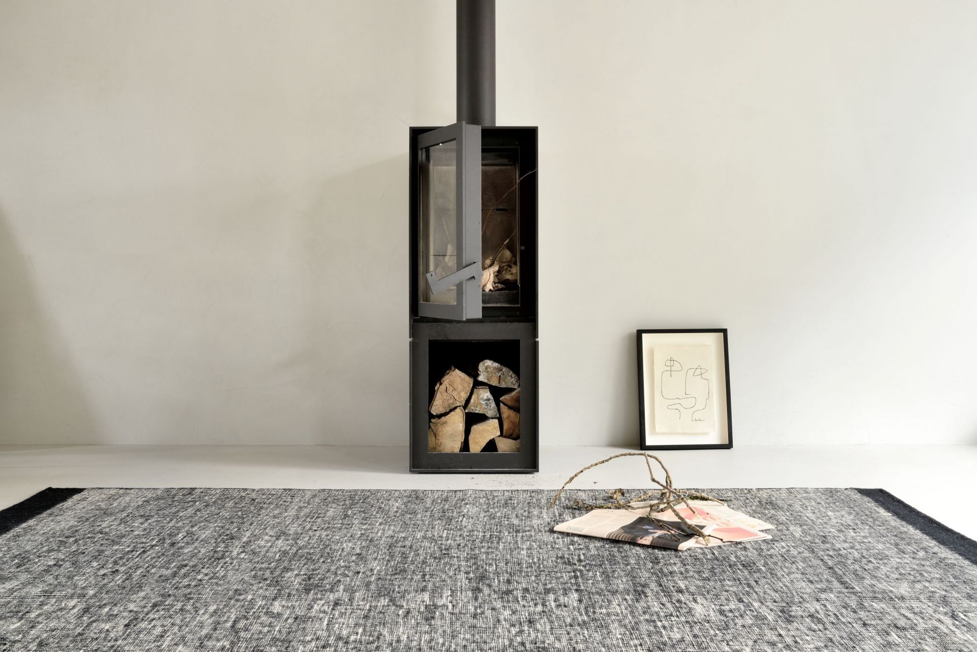 Black Dots kilim Teppich Ethnicraft