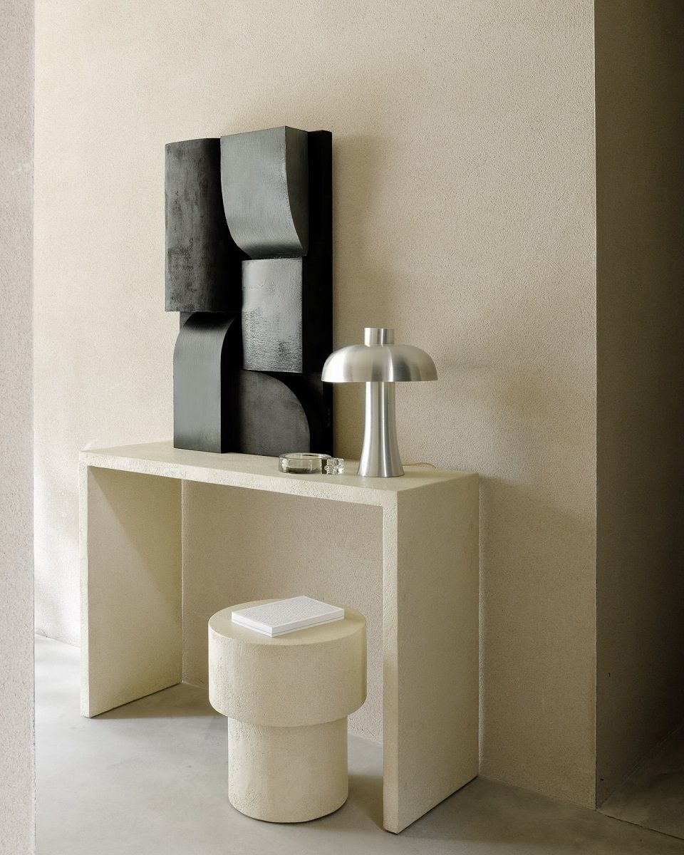 Elements Couchtisch Microcement Off White Pilzform Ethnicraft