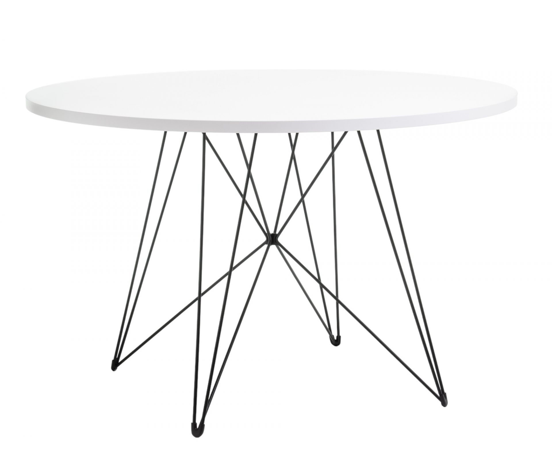 Tavolo XZ3 Tisch rund GESTELL SCHWARZ / PLATTE MDF WEISS LACKIERT Magis MÄNGELEXEMPLAR