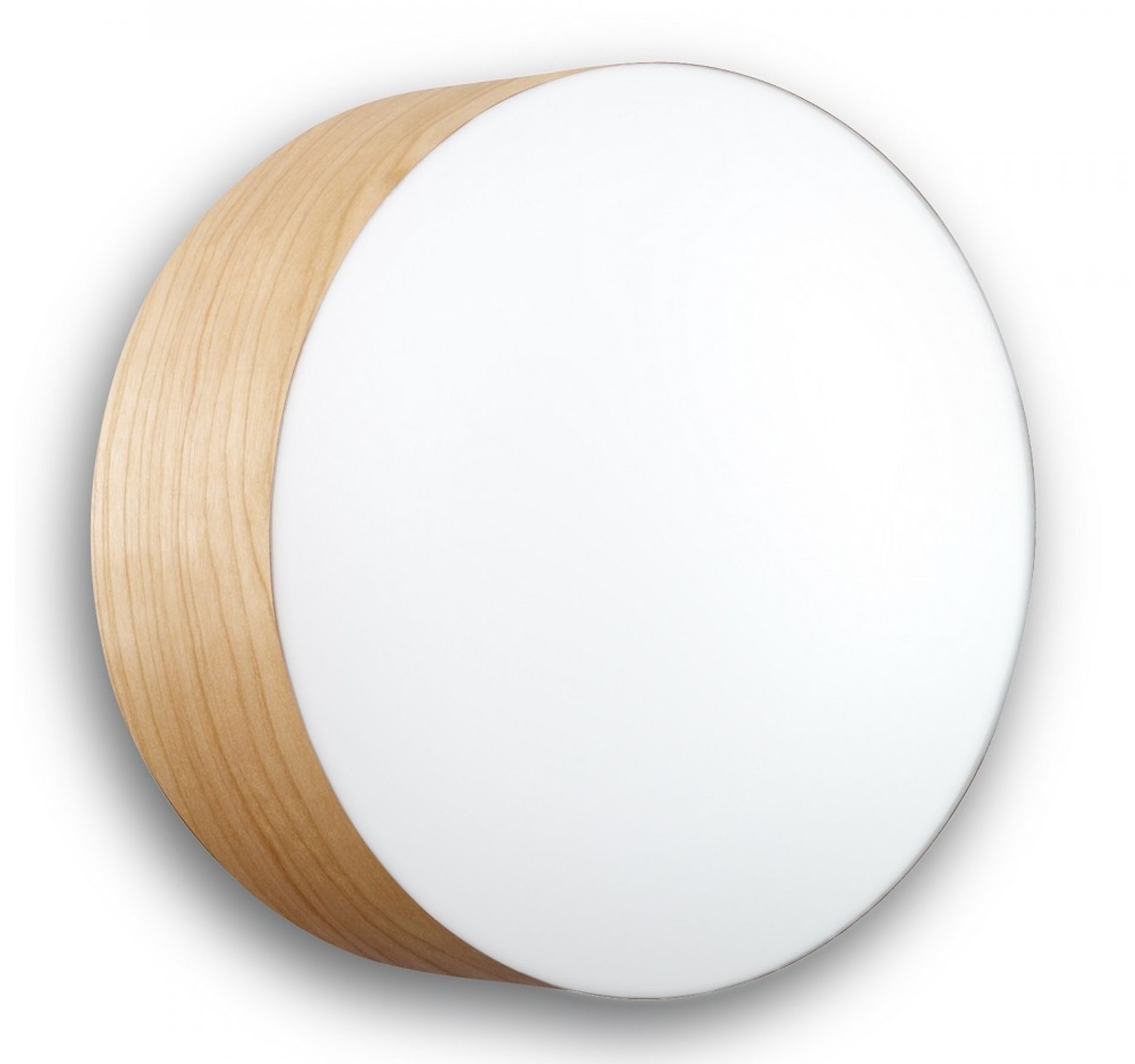 Gea G30 LED Leuchte: Runde Wandleuchte/Deckenleuchte mit Buche Furnier von LZF Lamps.