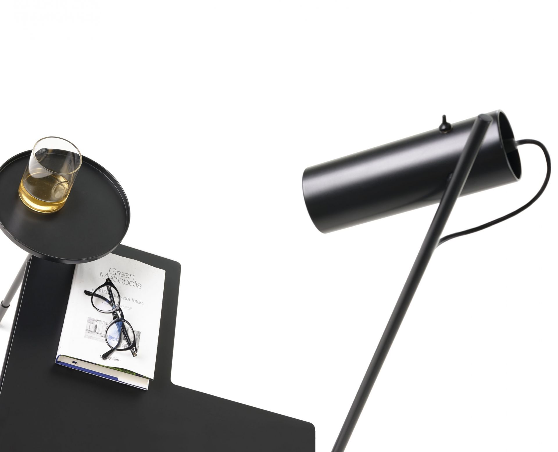 Dase´Ecktisch mit Lampe schwarz Mogg