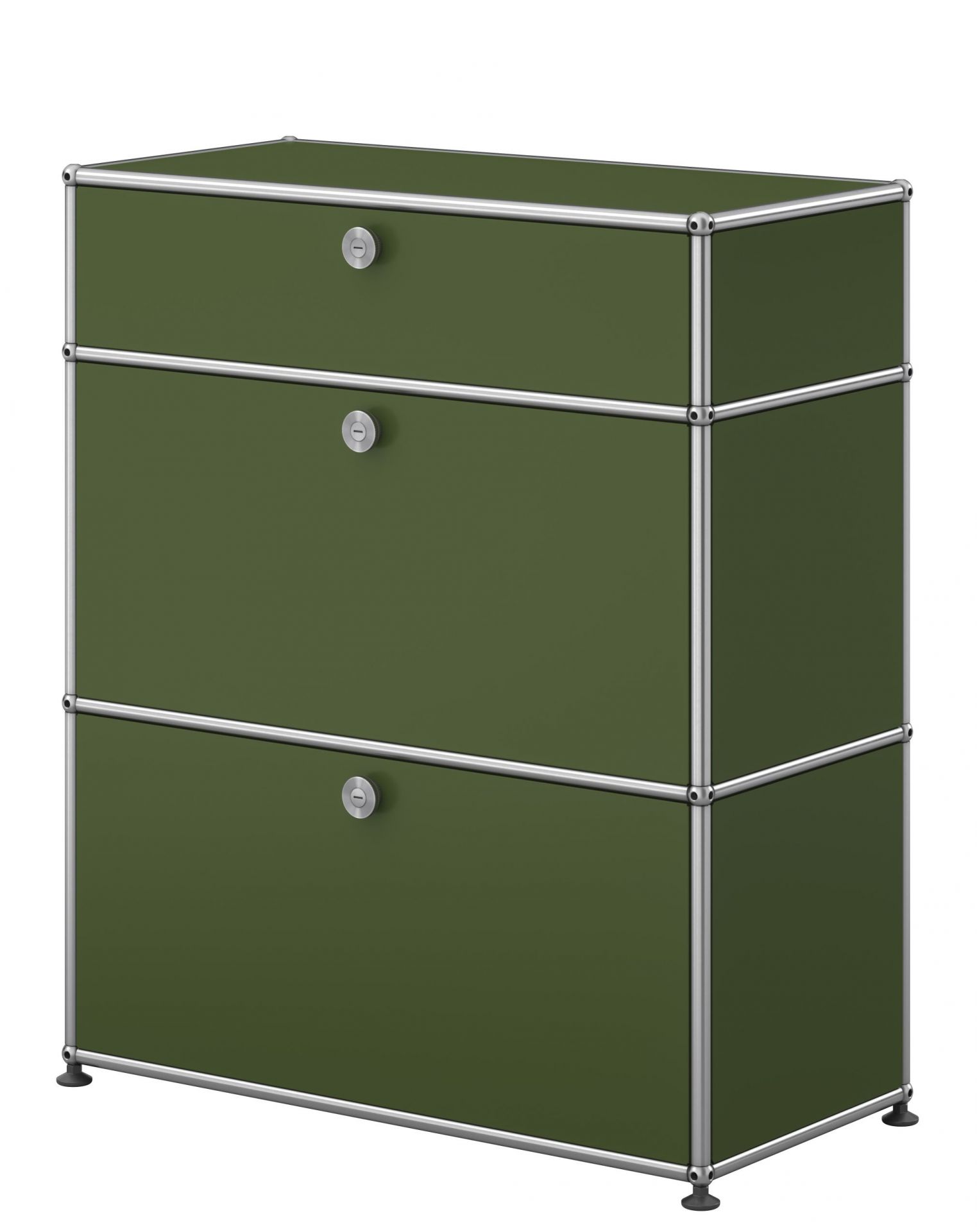 USM Haller Highboard M25 mit 2 Klappen – Olivgrün
