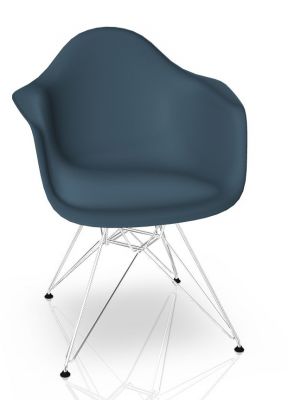 Vitra Eames Plastic Arm Chair DAR Stuhl Vitra Verchromt - Meerblau