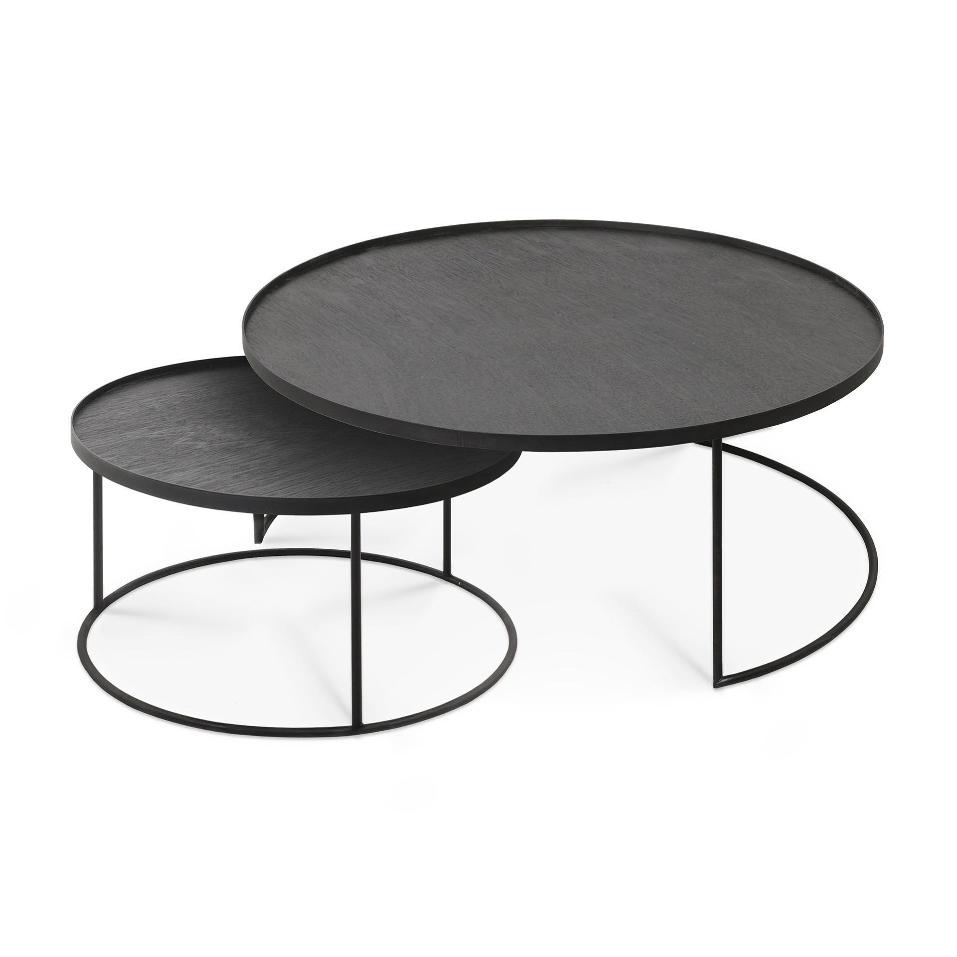 Couchtisch 2-er Set Schwarz Rund L/XL Ethnicraft