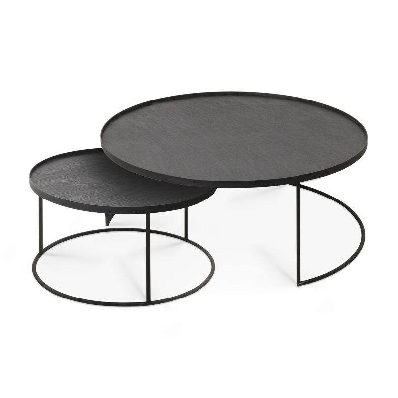 Couchtisch 2-er Set Schwarz Rund L/XL Ethnicraft