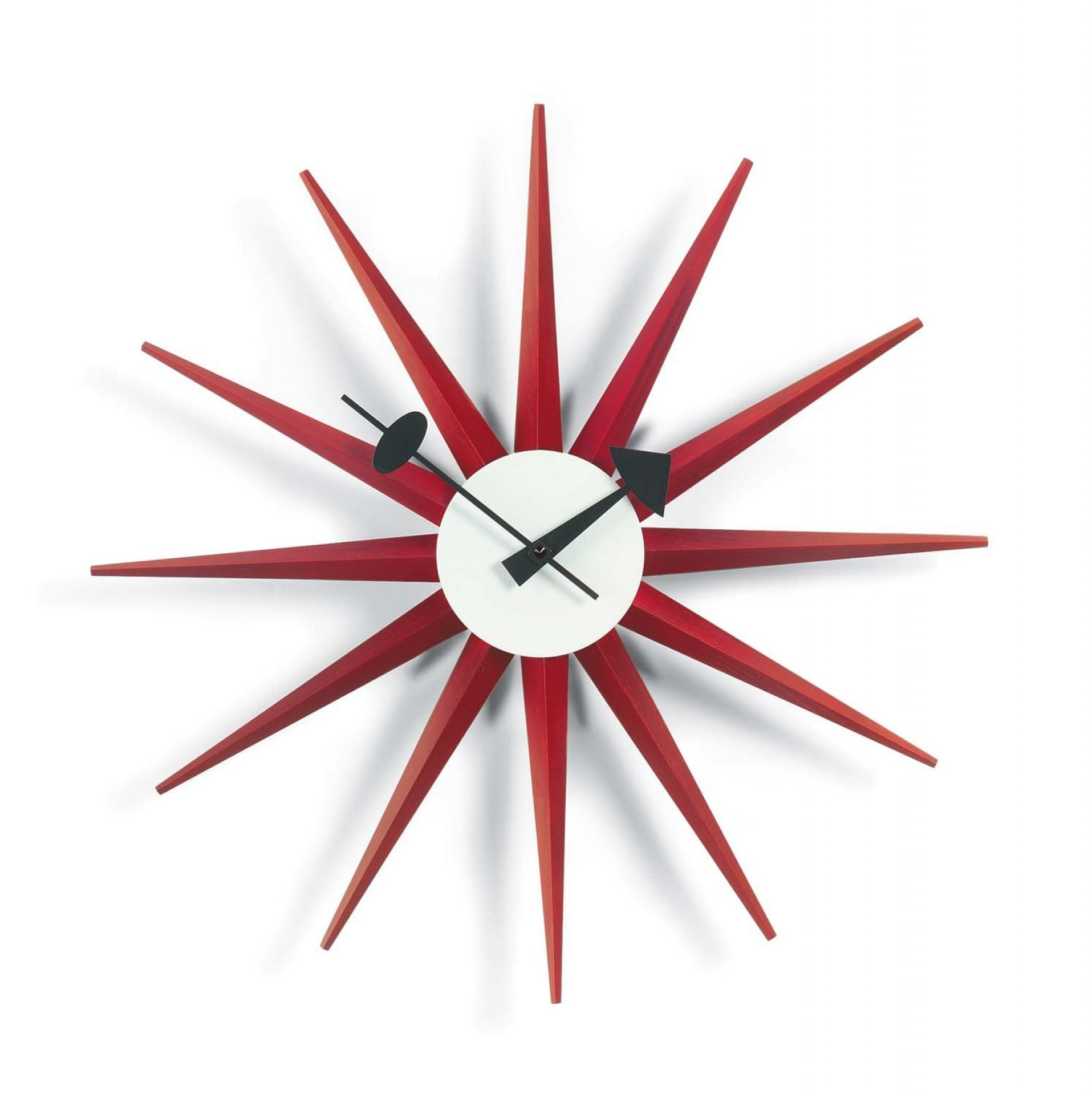 Sunburst Clock Wanduhr - rot Vitra