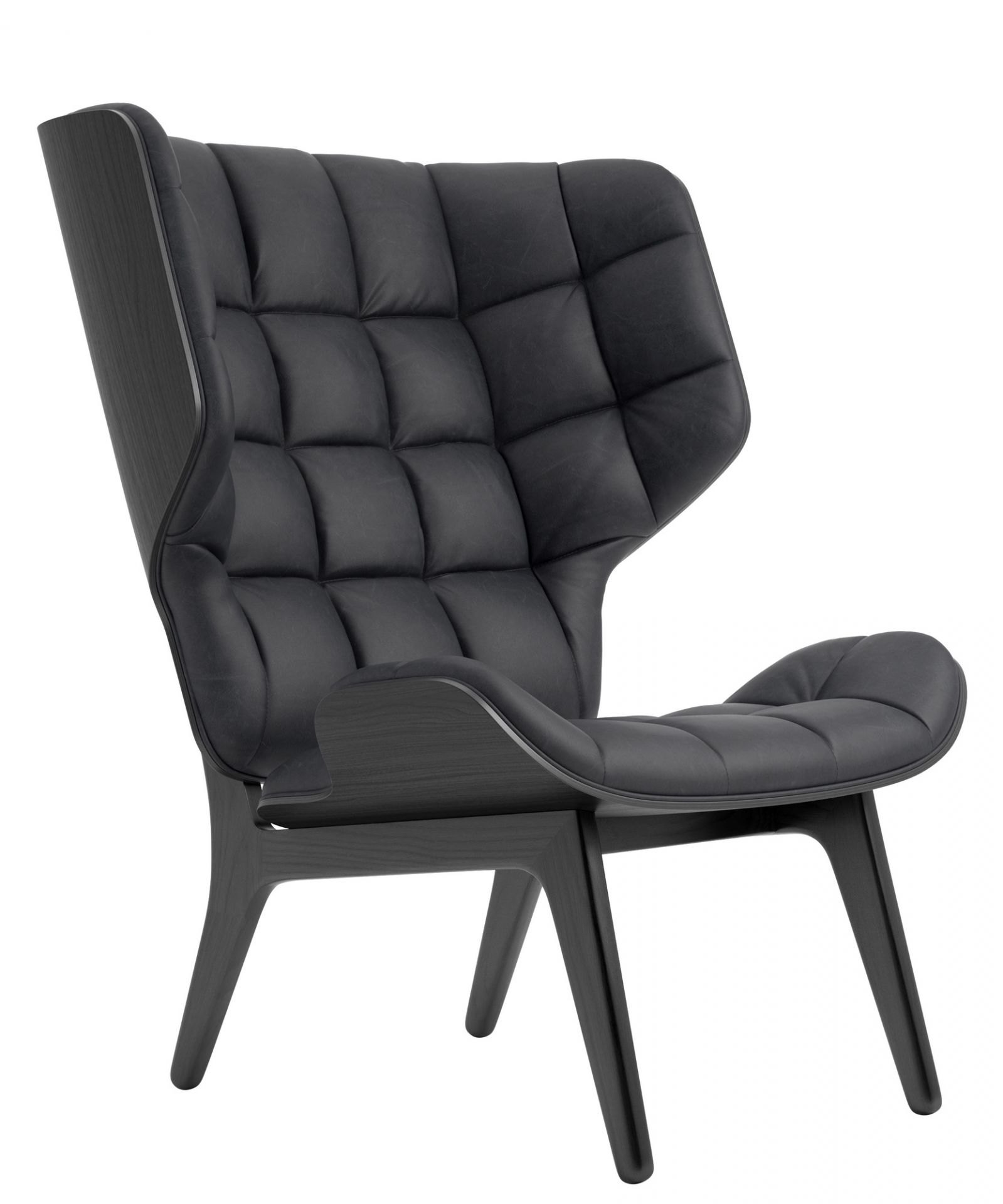 Mammoth Chair Sessel Lederbezug NORR11-Eiche schwarz Dunes Leder Anthracite