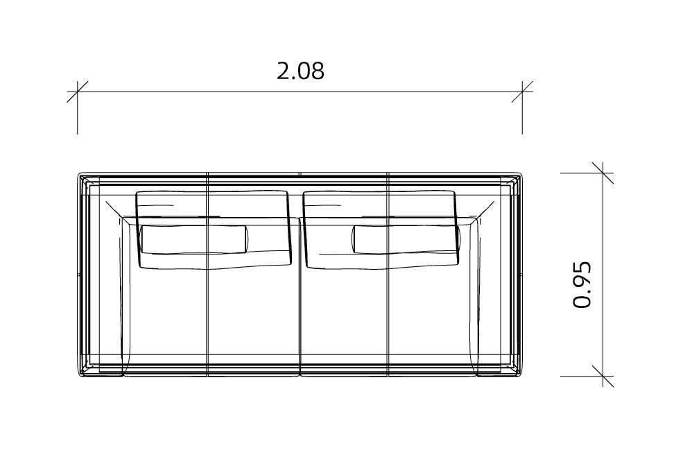 Jaan Living 2,5 Sitzer Sofa mit 2 Rückenkissen Vorzugskombination Walter Knoll