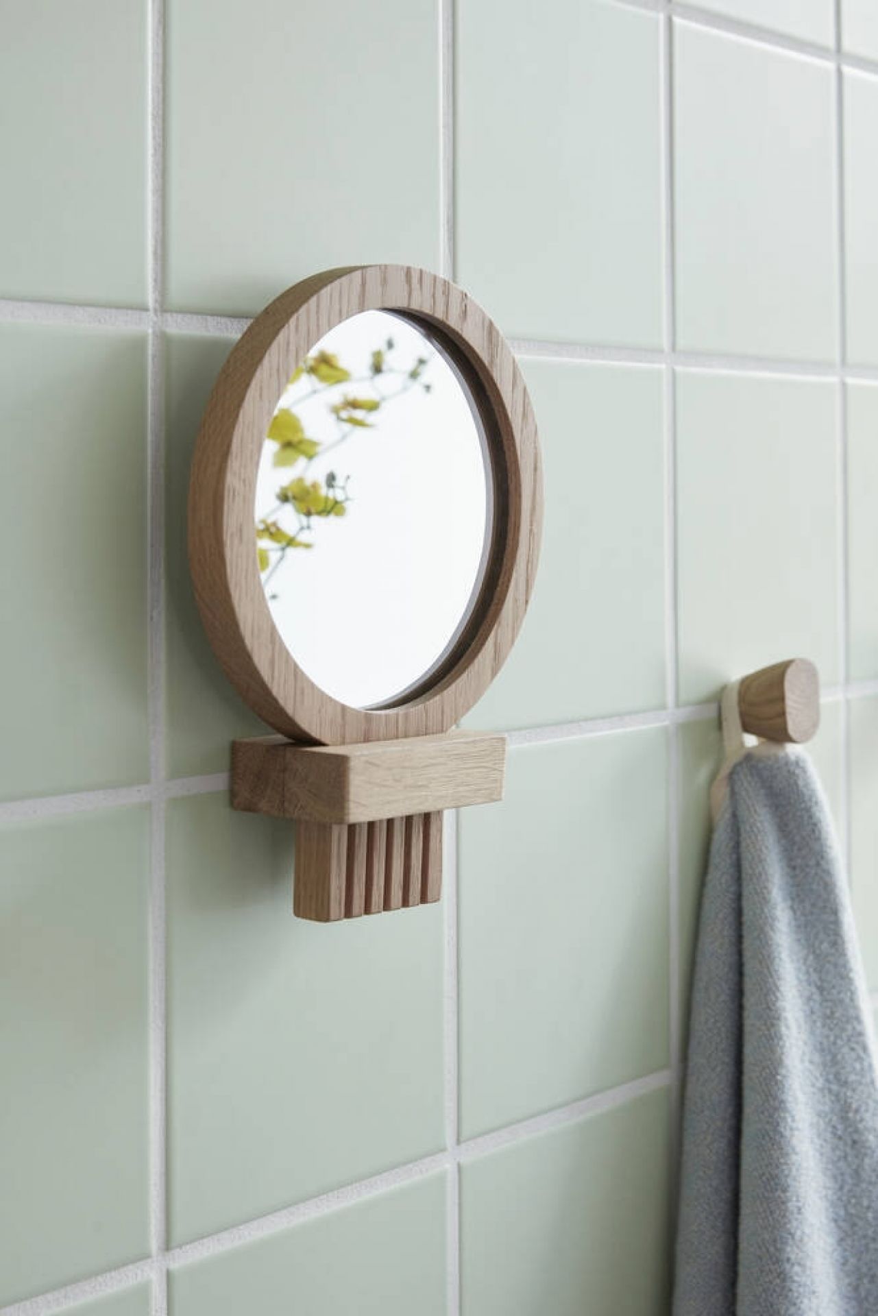 Wall mirror Wandspiegel Eiche Glas Hübsch Interior EINZELSTÜCK