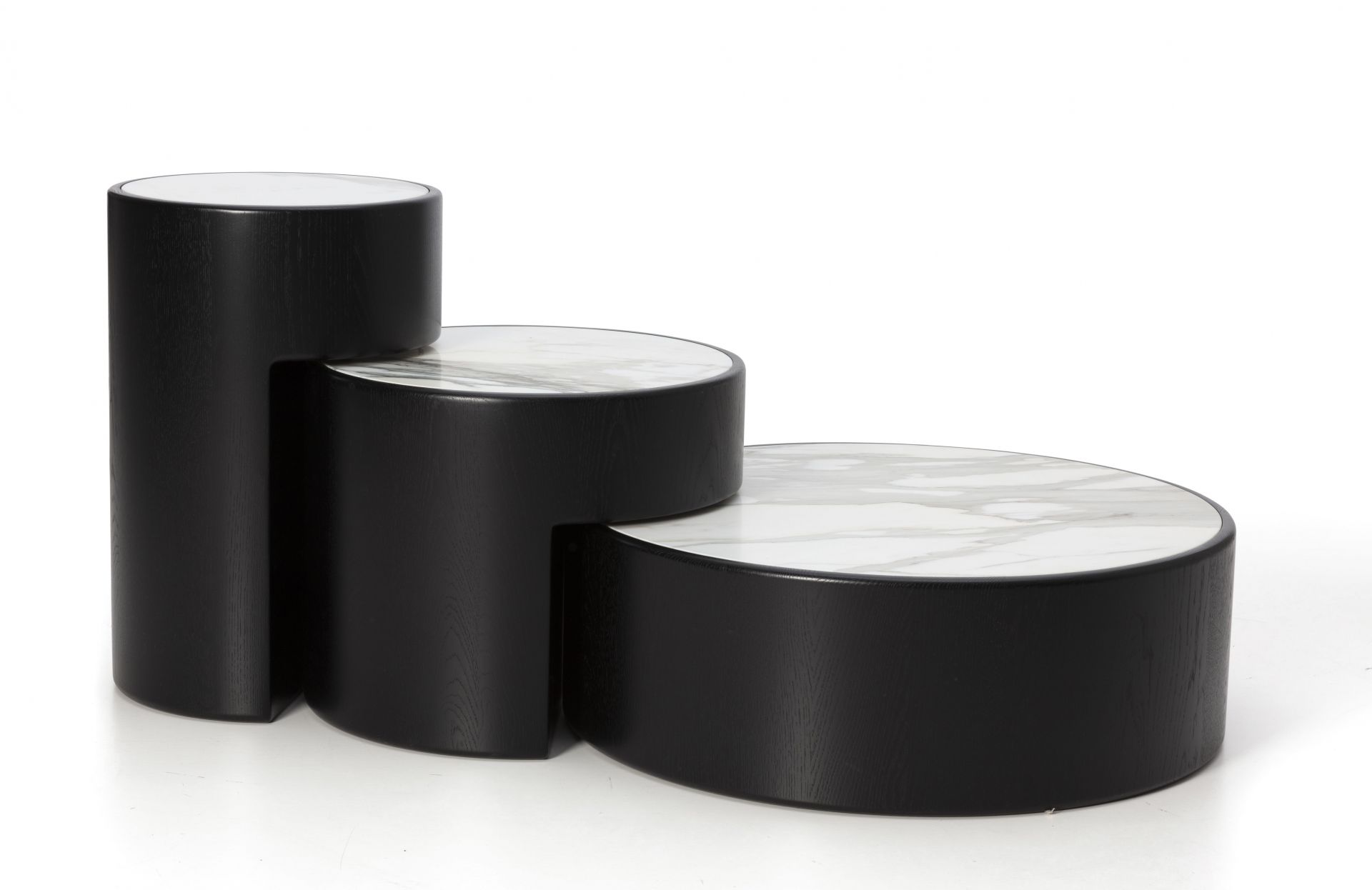 Levels Coffee Table Couchtisch Eiche Natur schwarz - Calacatta Marmor PER/USE