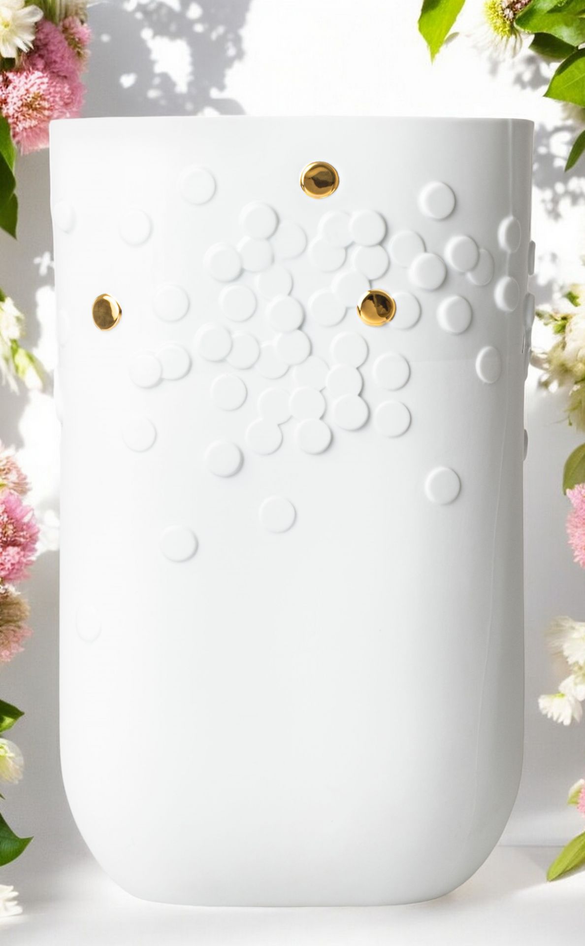 Goldener Punkt Vase Bodenvase Räder 