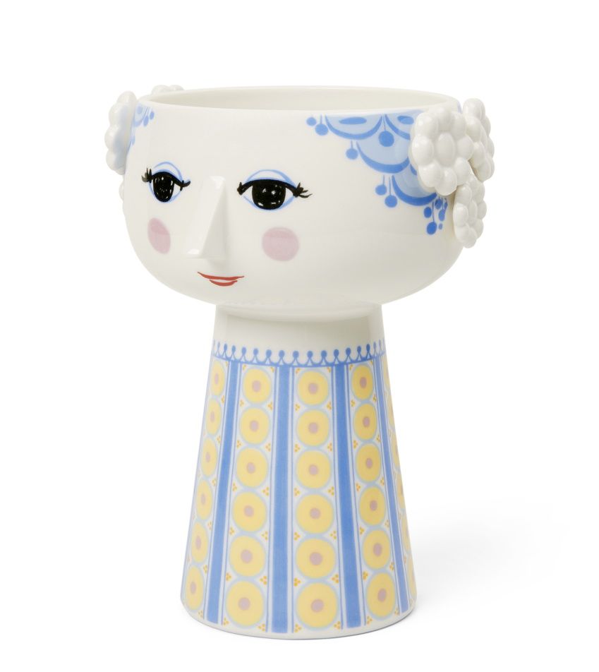 Eva Vase H18,5cm hellblau Bjørn Wiinblad