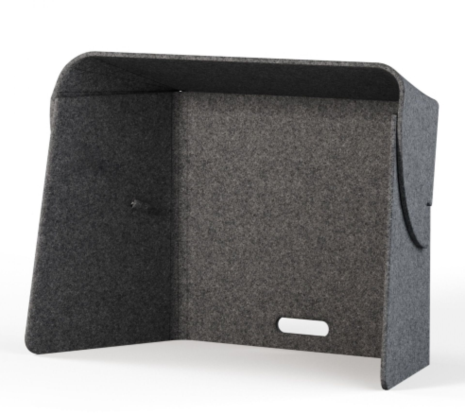 Fold-Up-Workspace Wilkhahn Grauer Wilkhahn Fold-Up-Workspace aus Filz, ideal für konzentriertes Arbeiten im Büro oder Homeoffice.