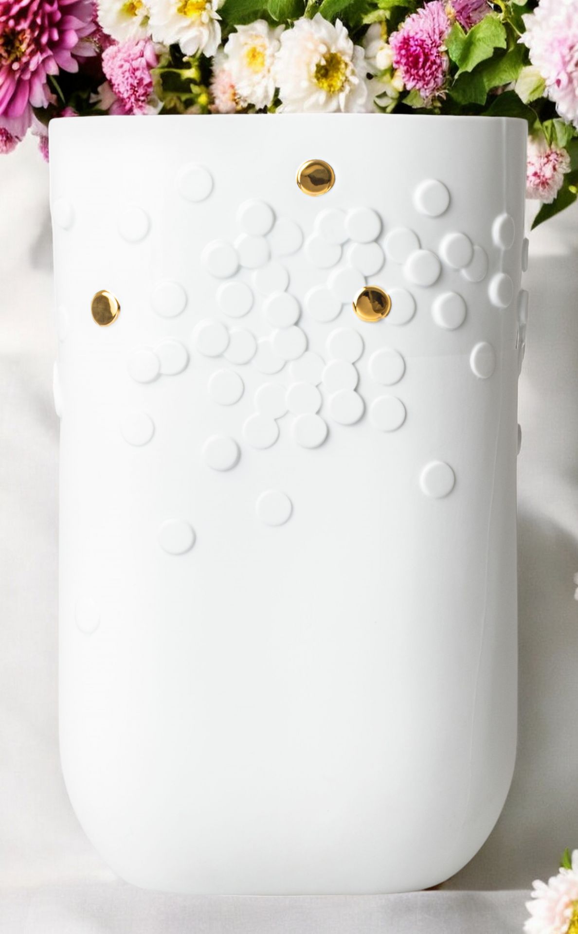 Goldener Punkt Vase Bodenvase Räder 