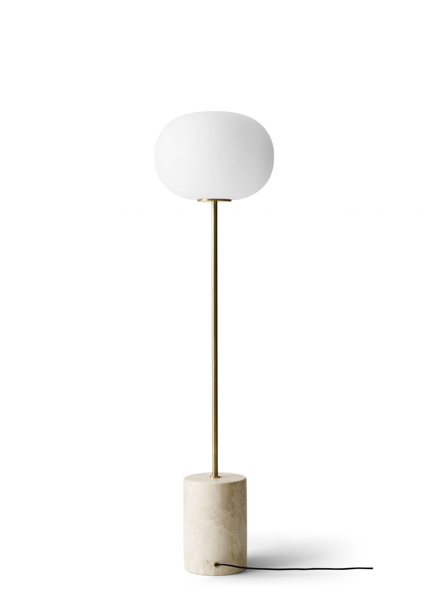JWDA Floor lamp Stehleuchte Audo  Travertin - gebürstetes Messing