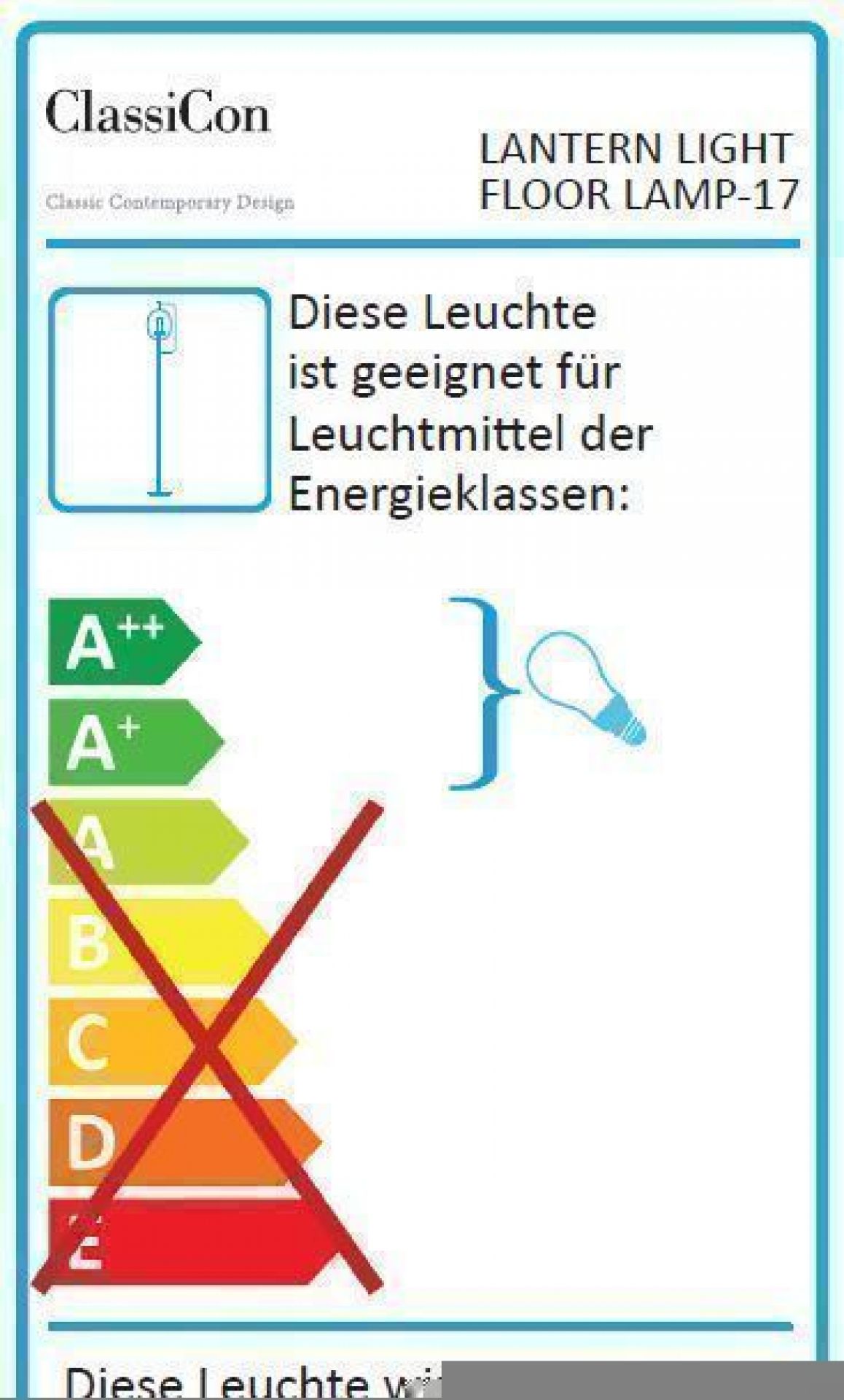 Lantern Light Stehleuchte hoch Messing  ClassiCon
