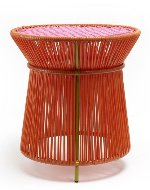 Caribe Tall Side Table Beistelltisch Outdoor ames Orange / Kaugummirosa / Currygelb