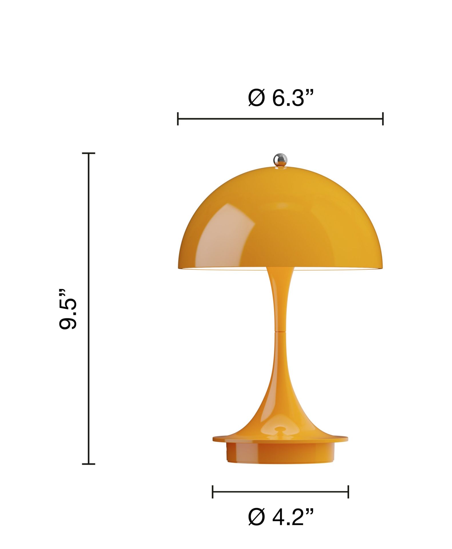 Panthella 160 Portable V3 Akku LED-Tischleuchte Indoor/Outdoor Louis Poulsen Undurchsichtig orange