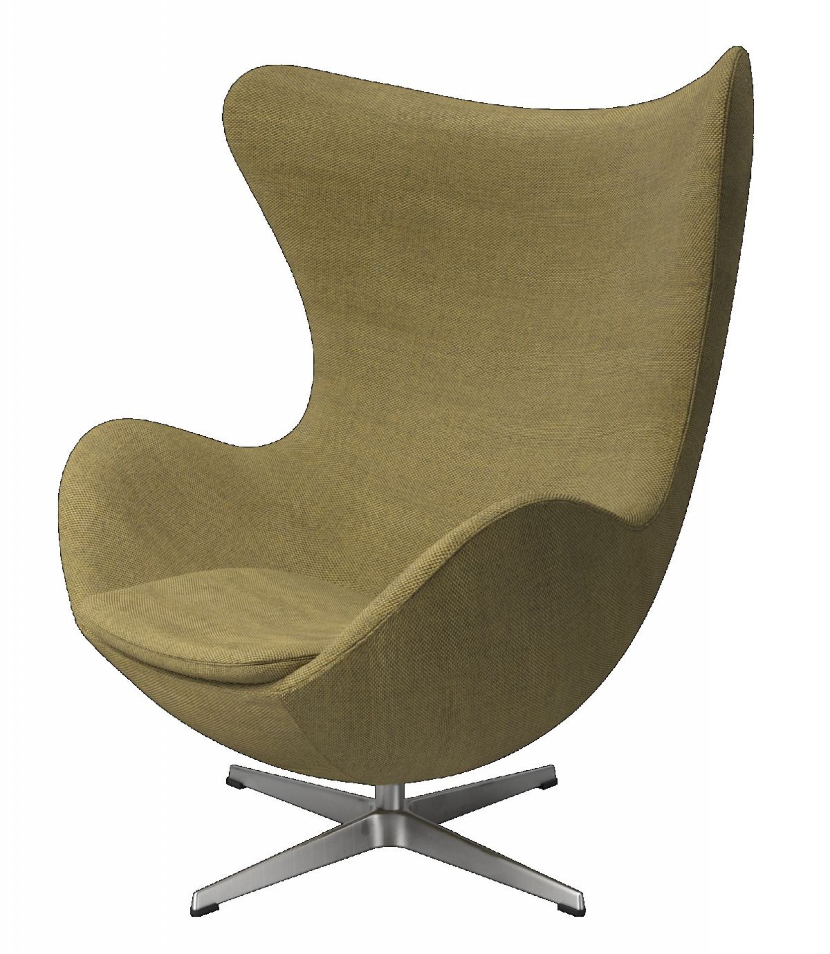 Egg Chair mit Hocker Re-wool Textile Stoff Goldgelb/Natur Fritz Hansen