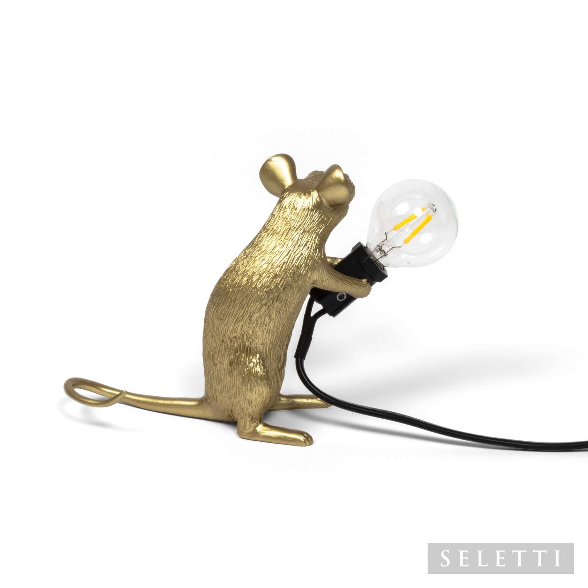 Mouse Lamp gold Mac mit USB Leuchte Seletti EINZELSTÜCK