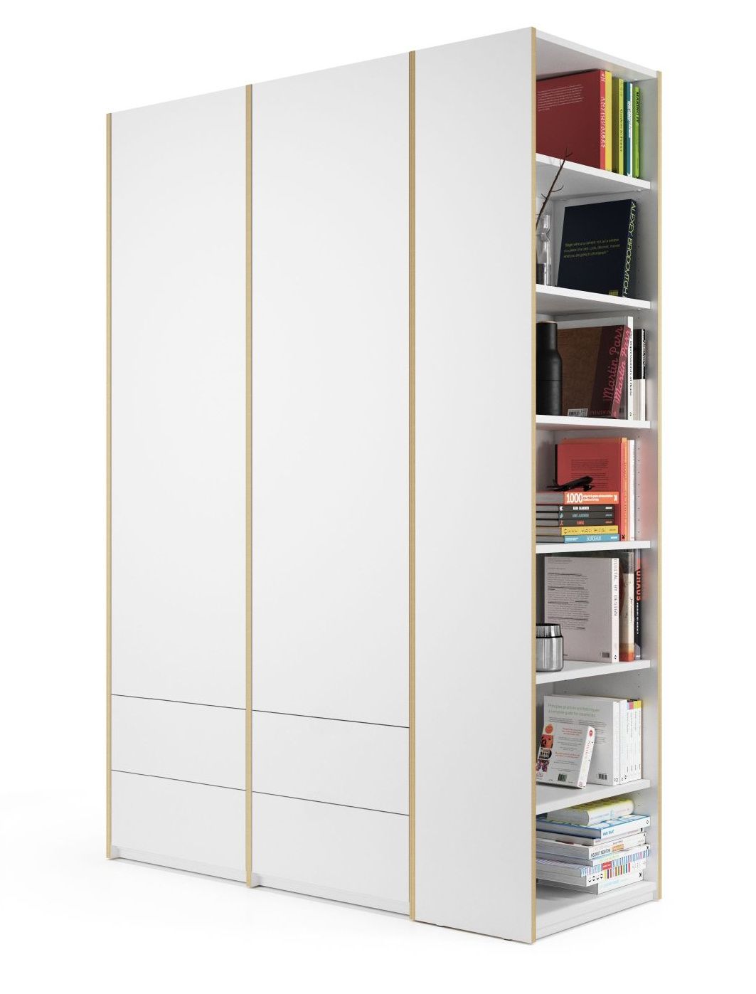 MODULAR PLUS Schrank B 154,1 cm Kombination mit Anbauregal rechts Müller Möbelwerkstätten
