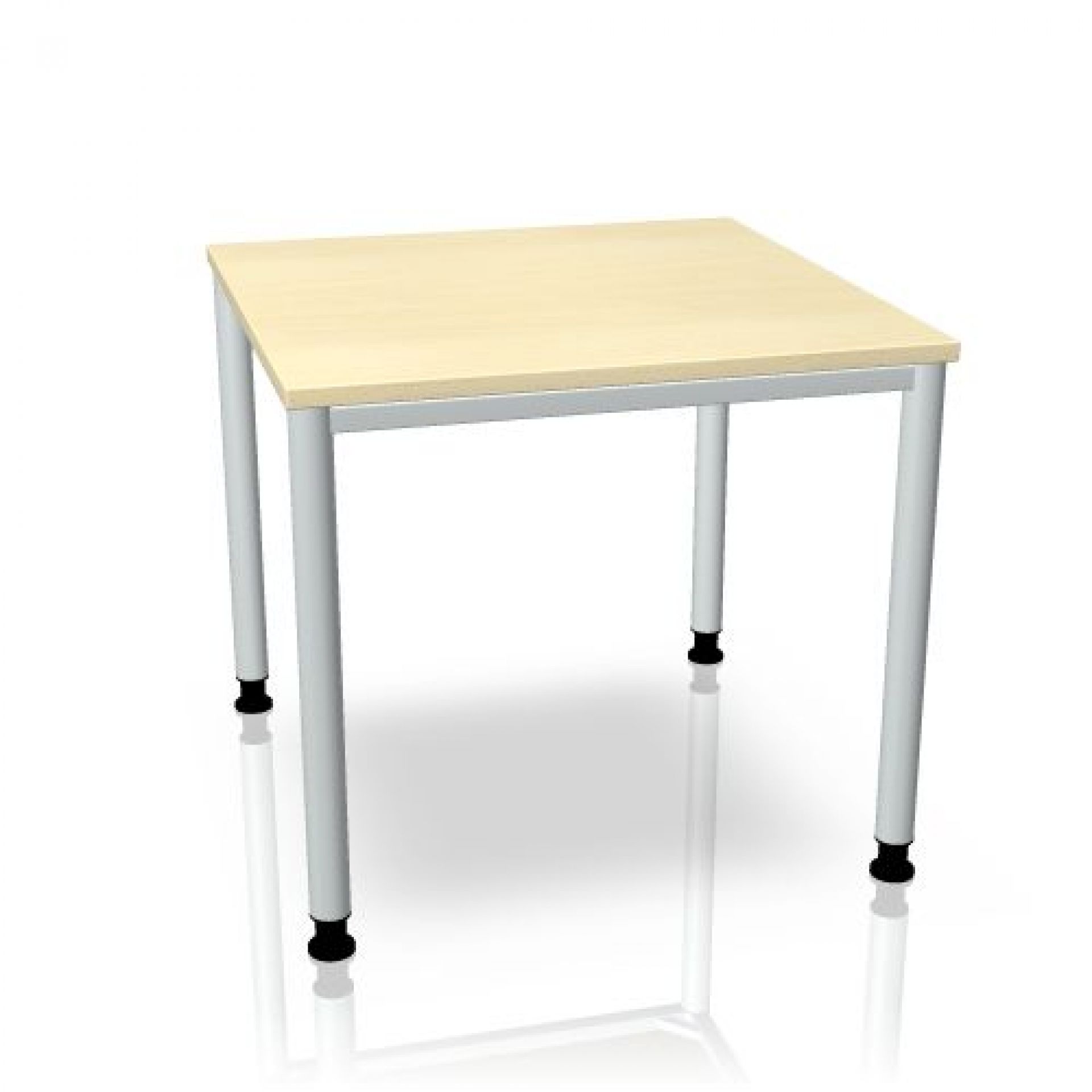 Sinac Schreibtisch von Palmberg, höhenverstellbar, mit heller Tischplatte und silberfarbenem Gestell. Büromöbel für ergonomisches Arbeiten.