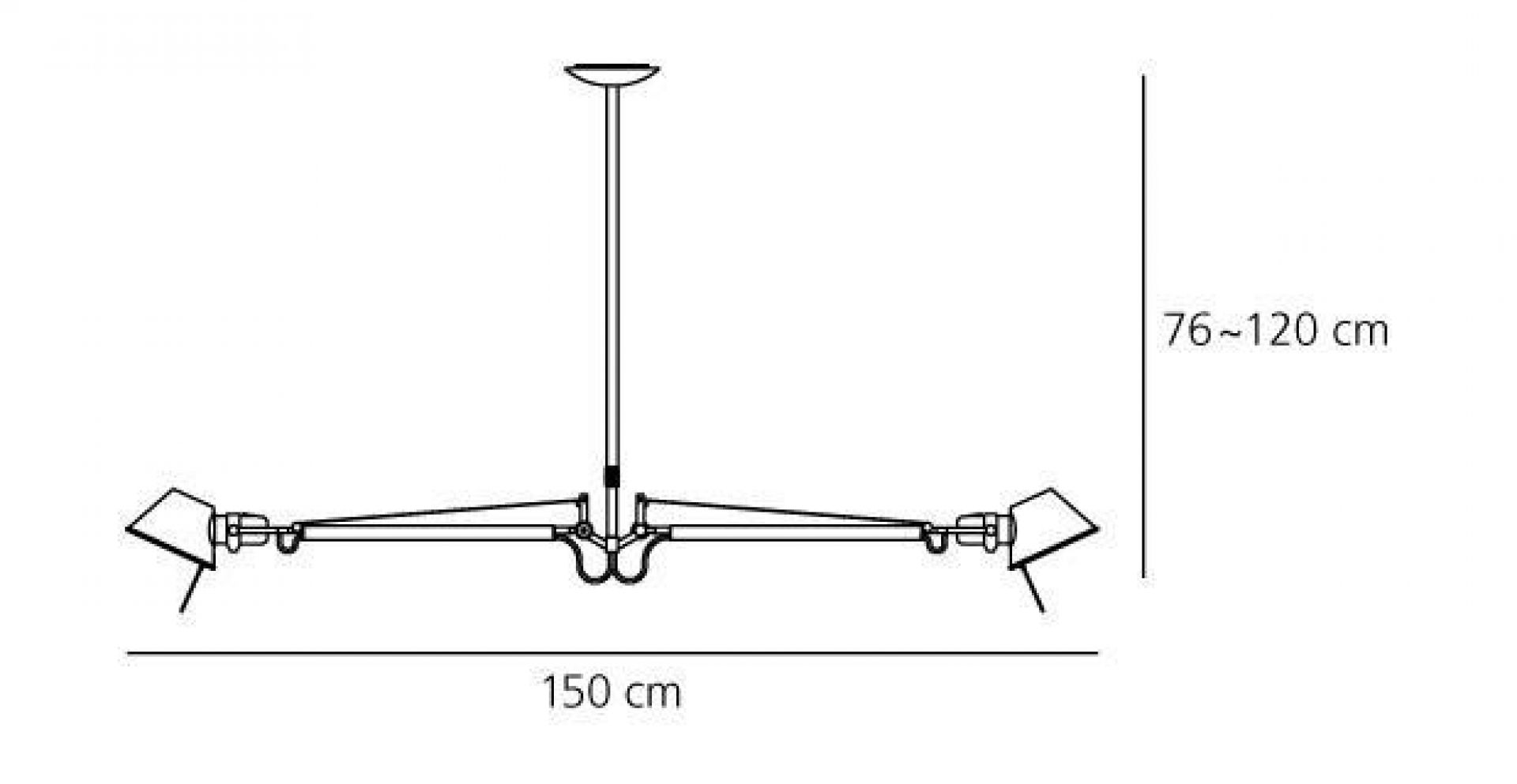 Tolomeo Sospensione 2 Bracci Pendelleuchte Aluminium Artemide