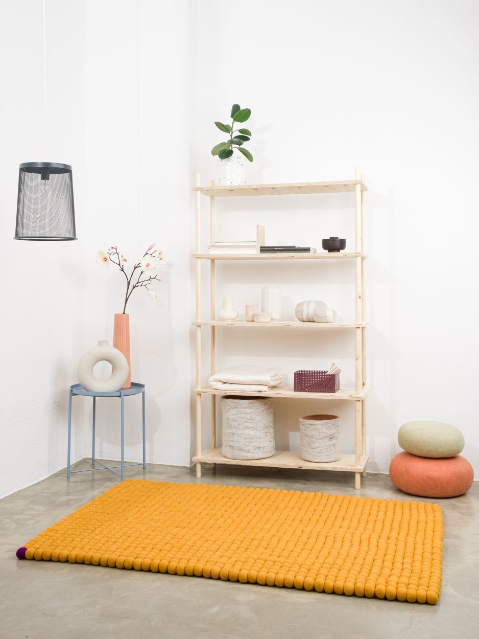 Big One Rechteckig Filzteppich 180 x 260 cm myfelt Ockergelb