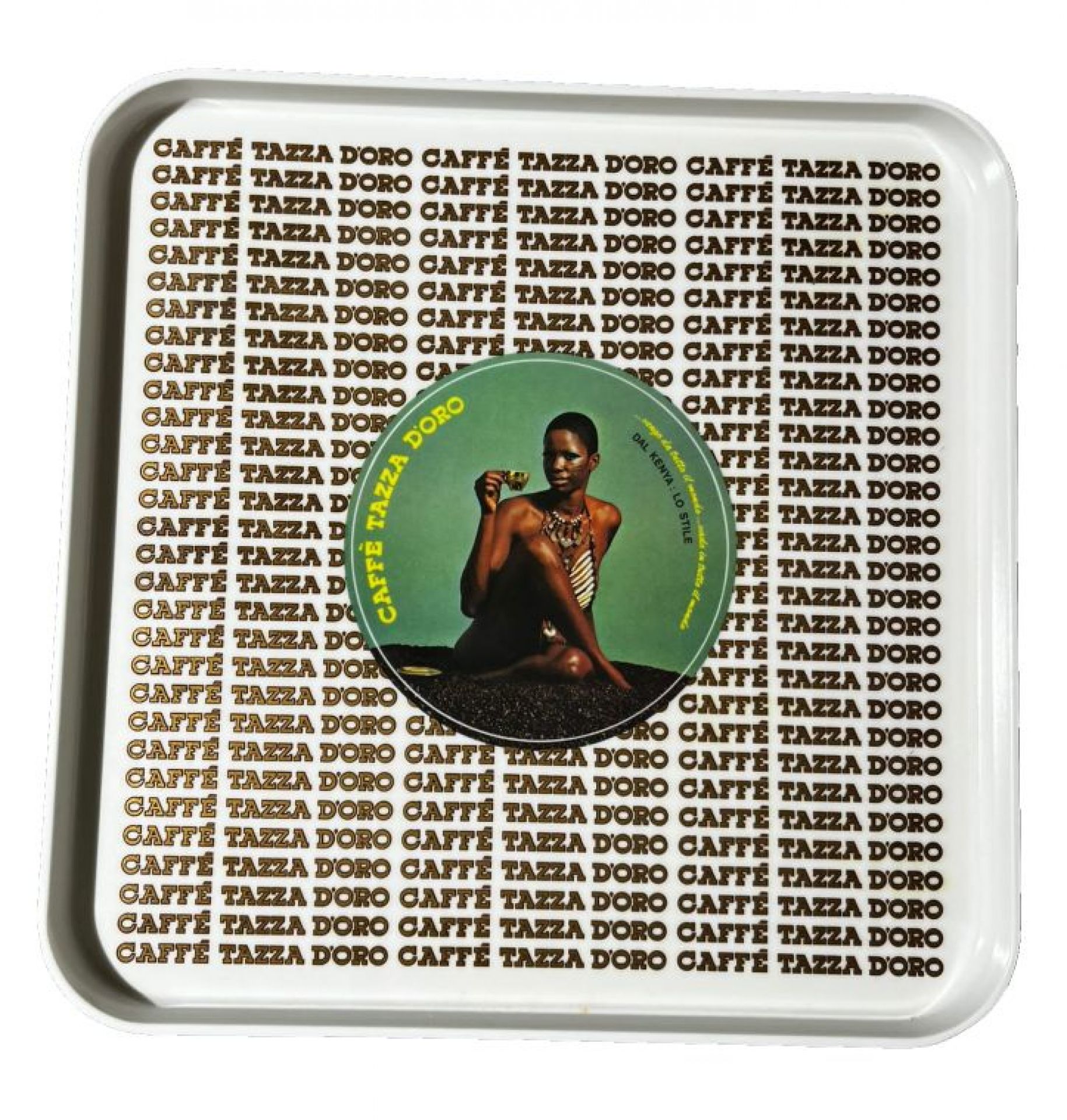 Caffè Tazza d'Oro Tablett Quadrat Grün Condino EINZELSTÜCK