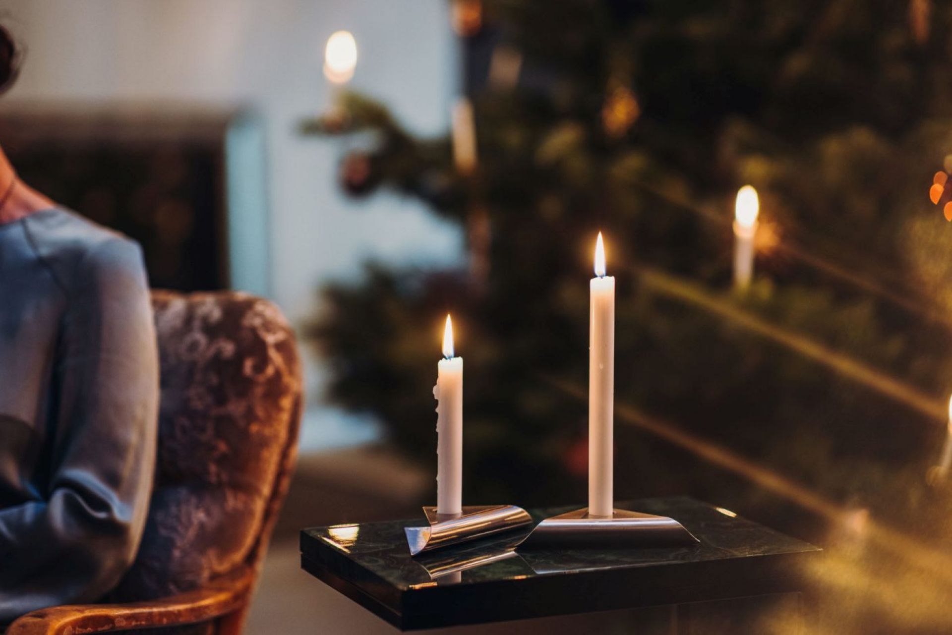 Square Candle Kerzenständer 4er Set silber Höfats EINZELSTÜCK