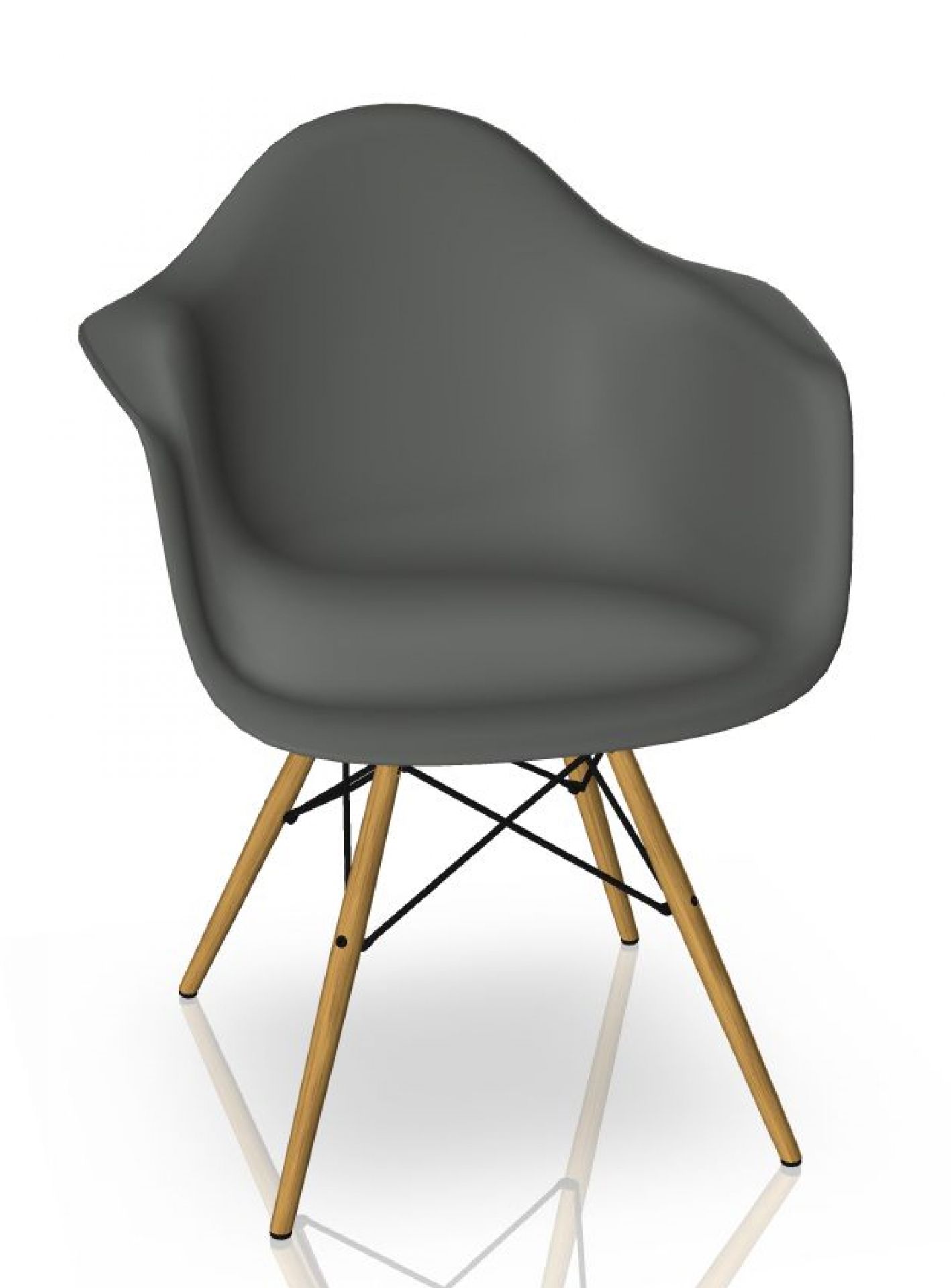 Eames Plastic Arm Chair DAW Stuhl Vitra Ahorn gelblich - Granitgrau
