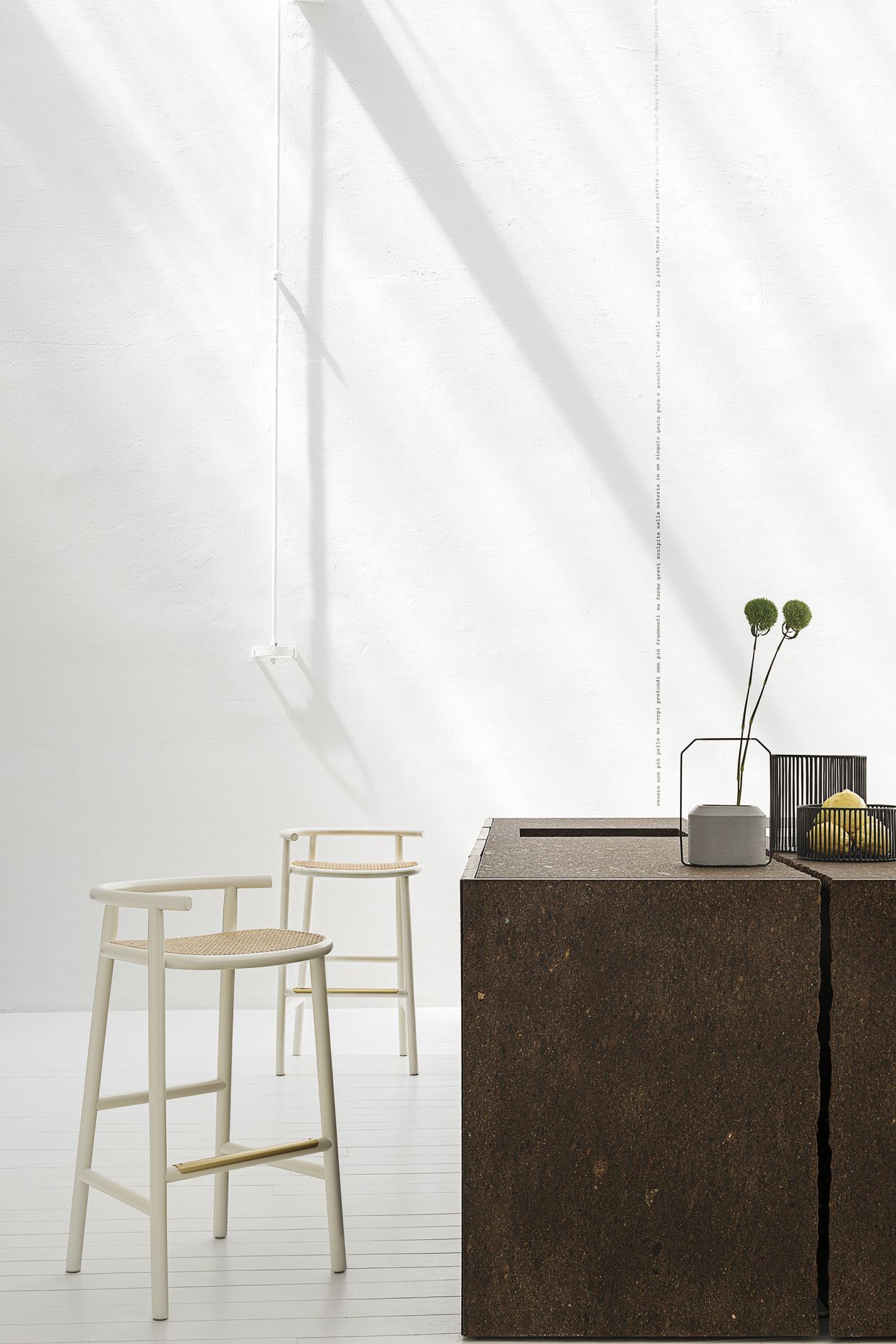 Single Curve Barhocker Sitz geflechtet Wiener GTV Design