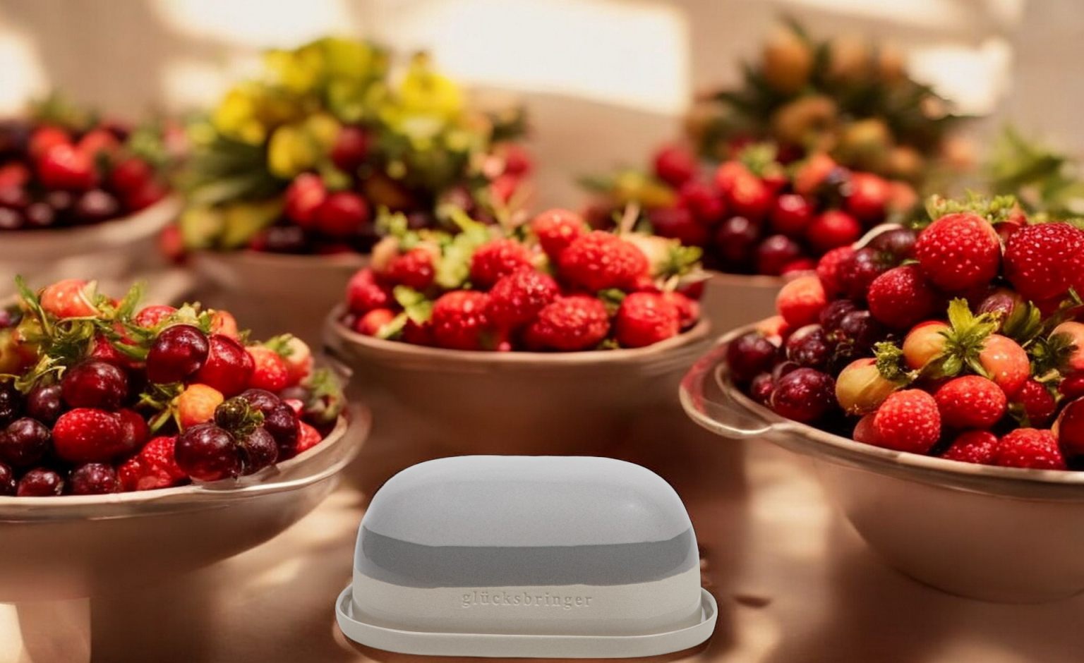 Dining Tischbotschaften Butterdose Glücksbringer Räder EINZELSTÜCK