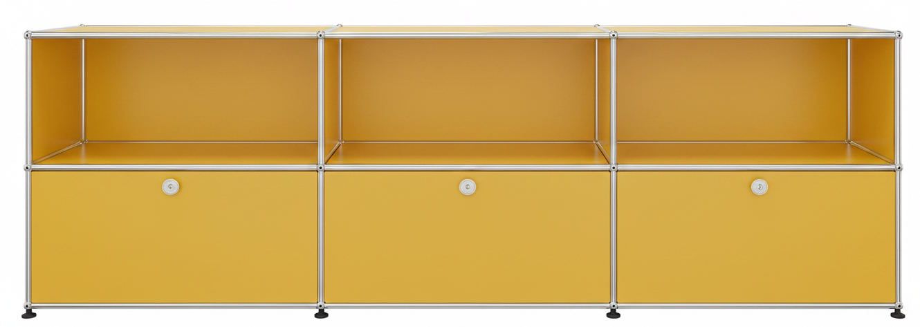 USM Haller Sideboard 3 Offen / 3 Klappen Goldgelb