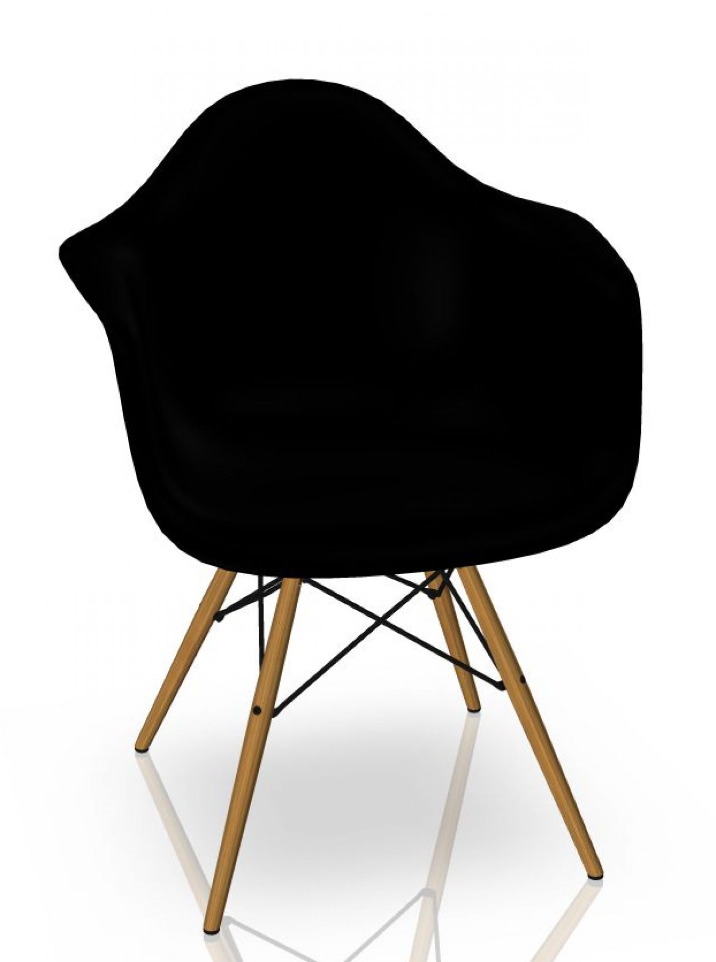 Eames Plastic Arm Chair DAW Stuhl Vitra Esche - Tiefschwarz