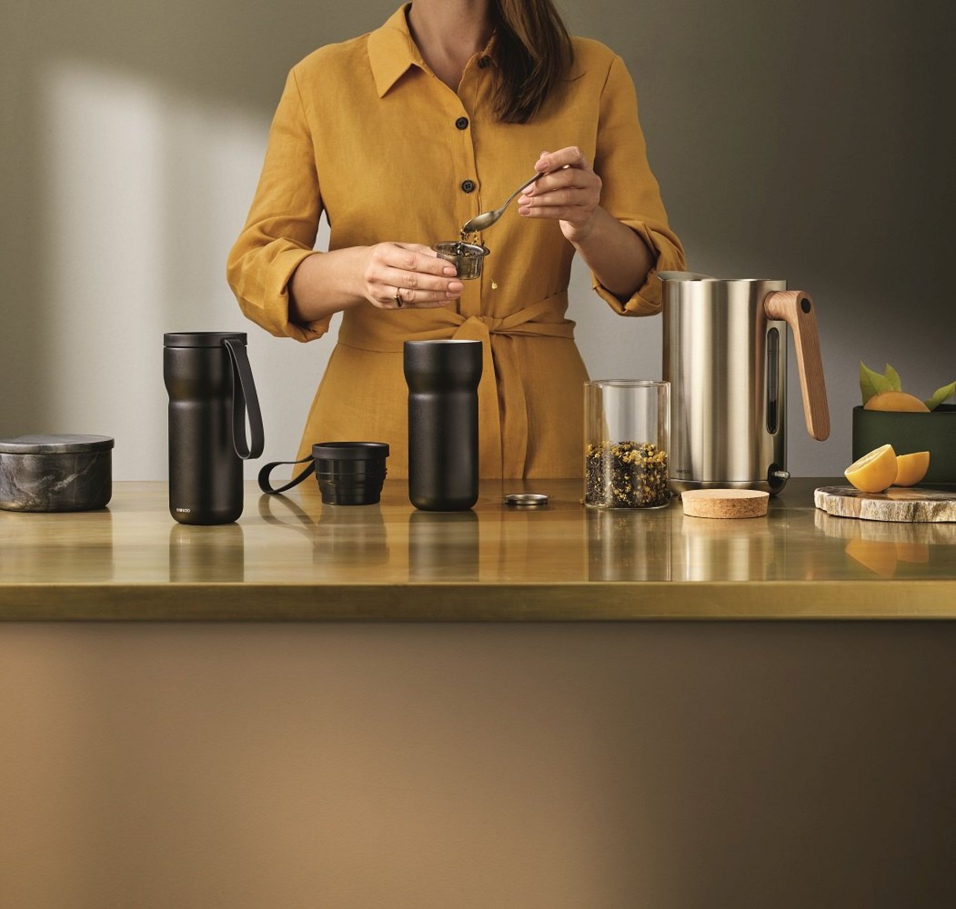 Nordic Kitchen Thermo tea mug Thermo-Teebecher mit Teefilter Schwarz Eva Solo EINZELSTÜCK