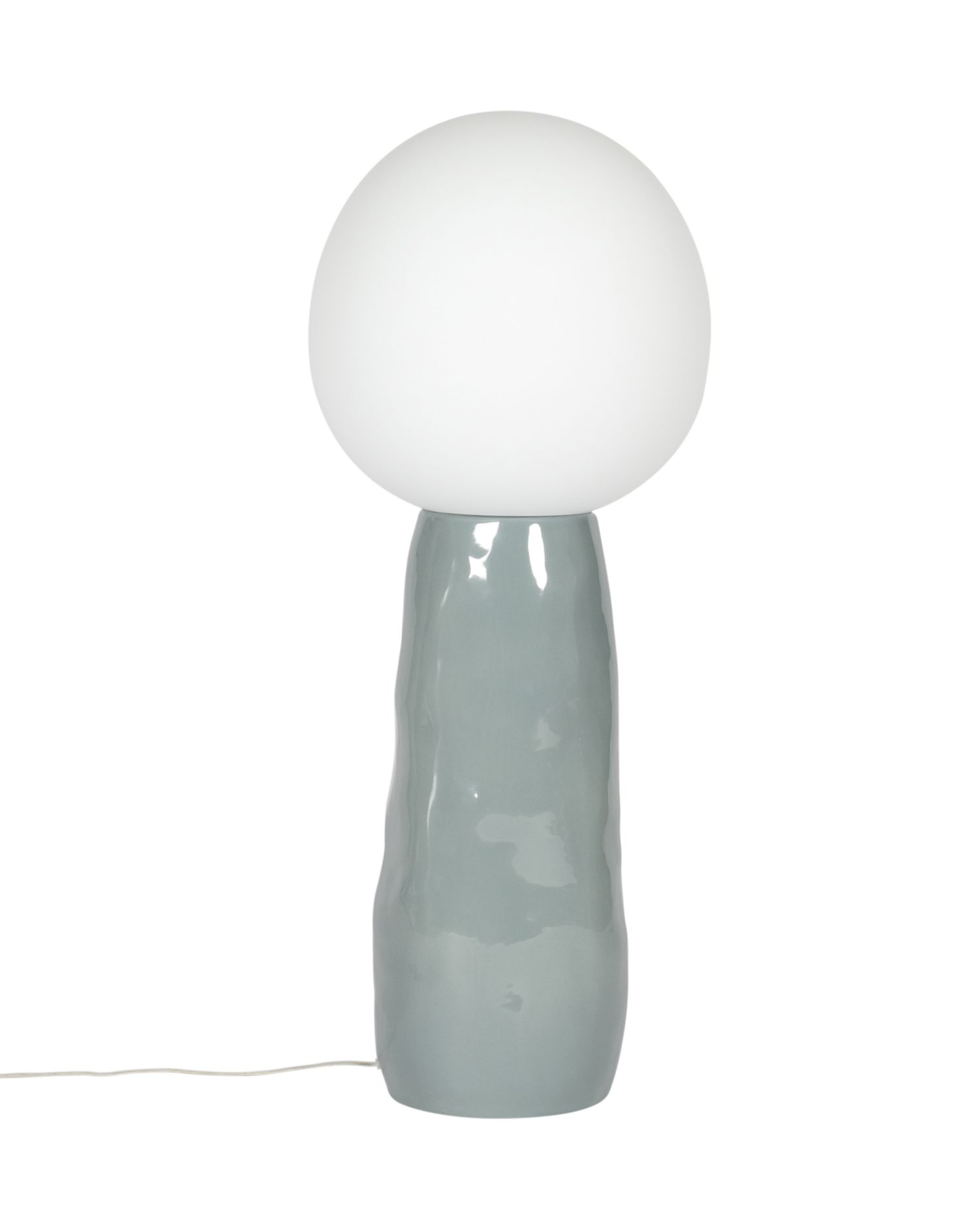 Kokeshi small Stehleuchte Schirm weiß / Basis grau Pulpo