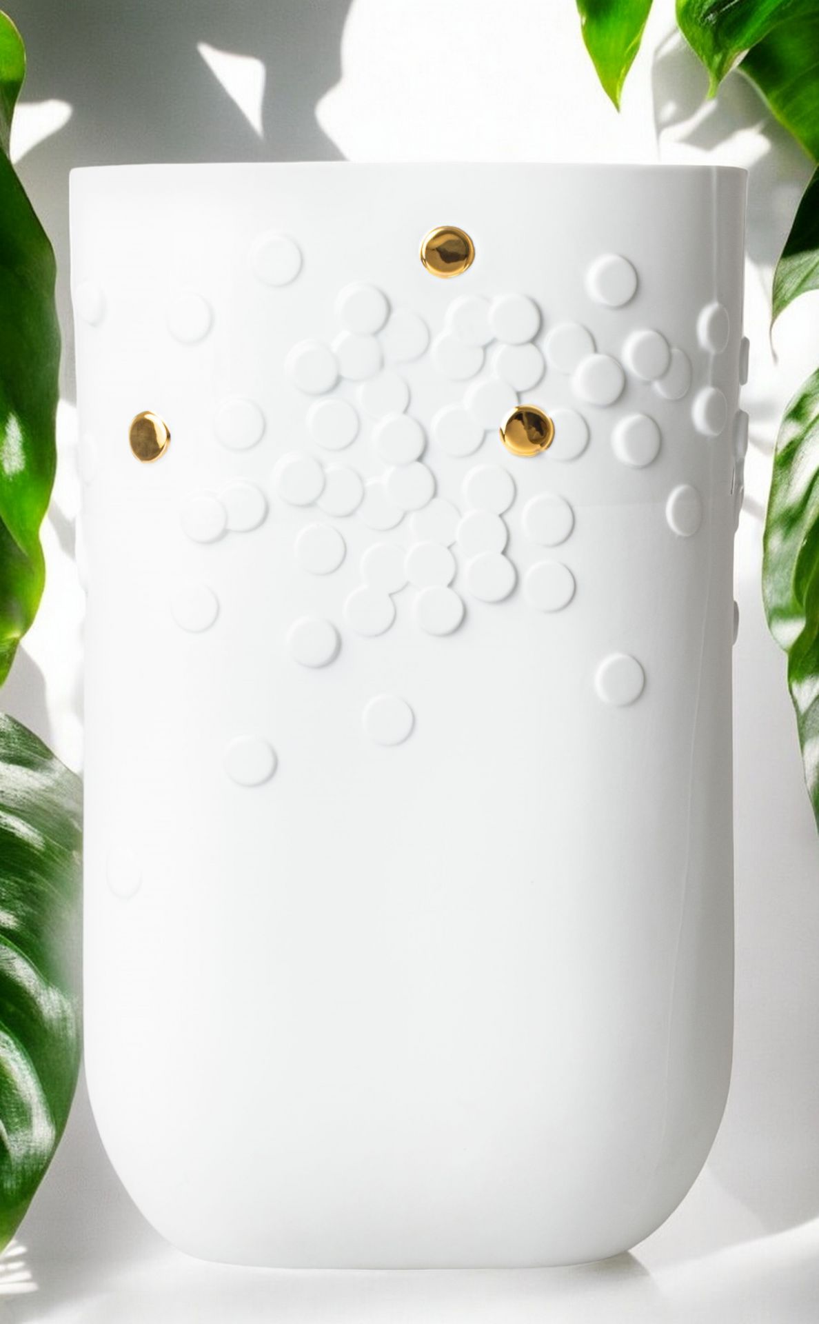 Goldener Punkt Vase Bodenvase Räder 